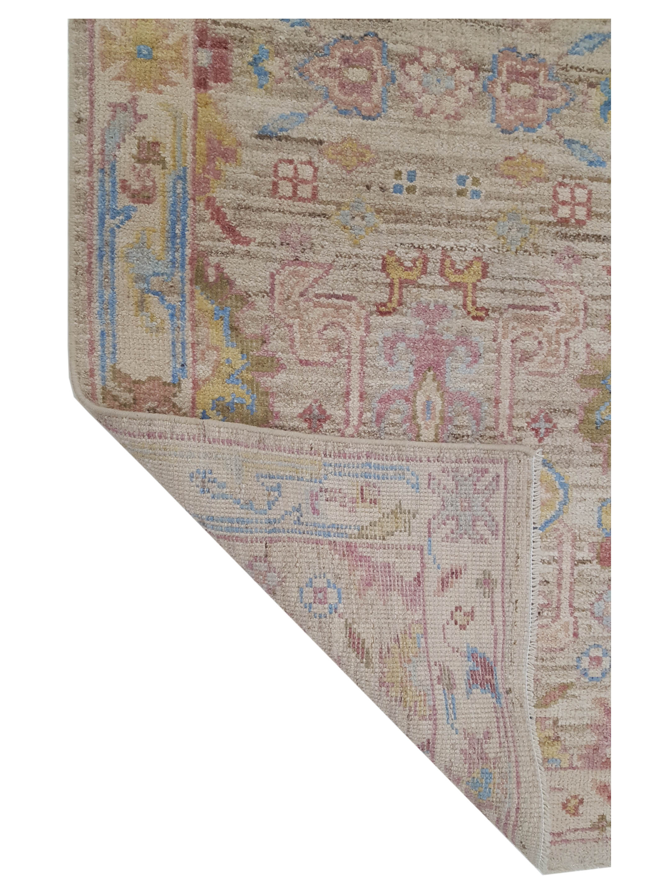 Ushak Wool Weft Hand Knotted Beige 3x10 - Image 4 of 4