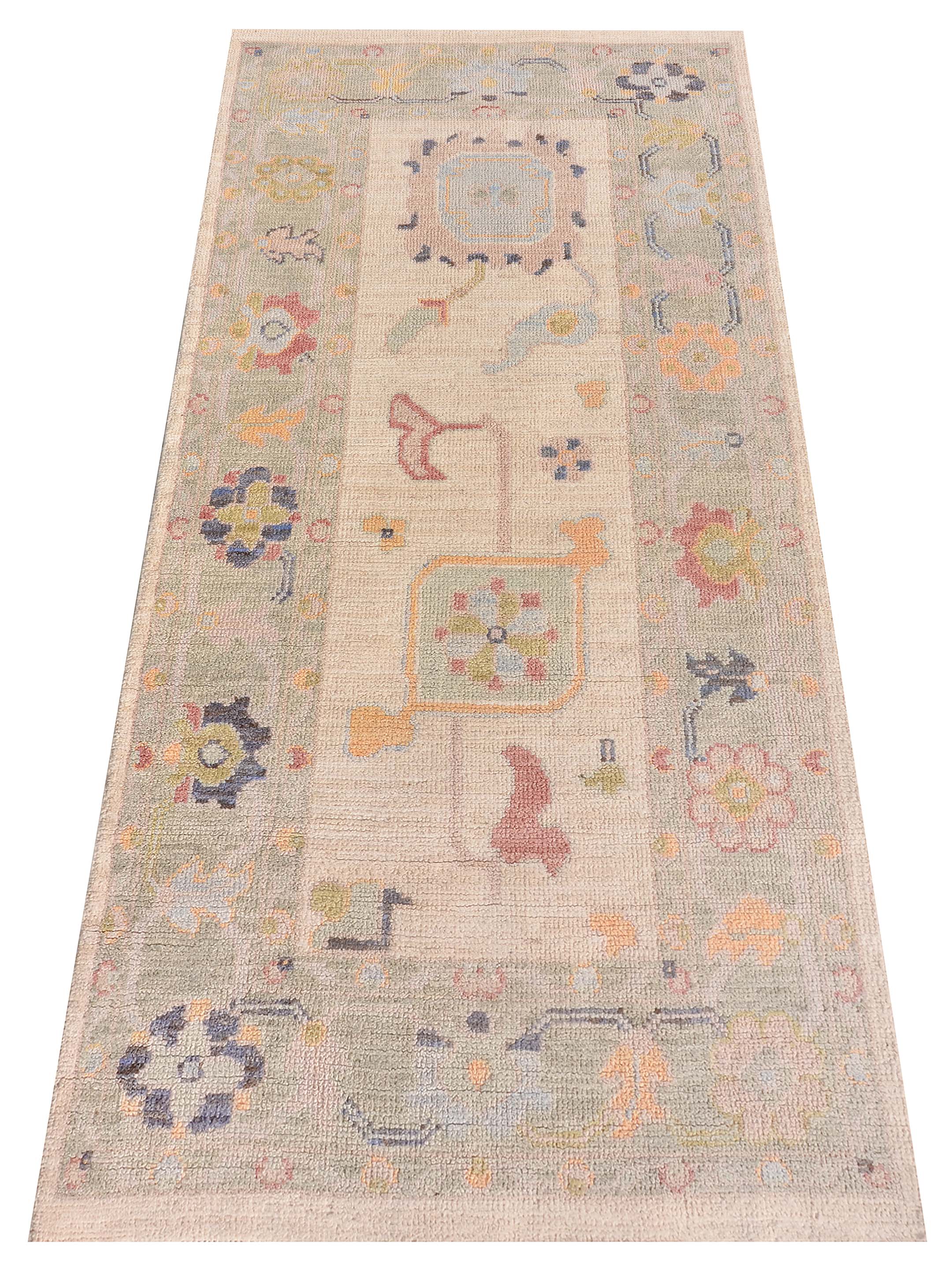 Ushak Wool Weft Hand Knotted Ivory 3x6 - Image 7 of 9