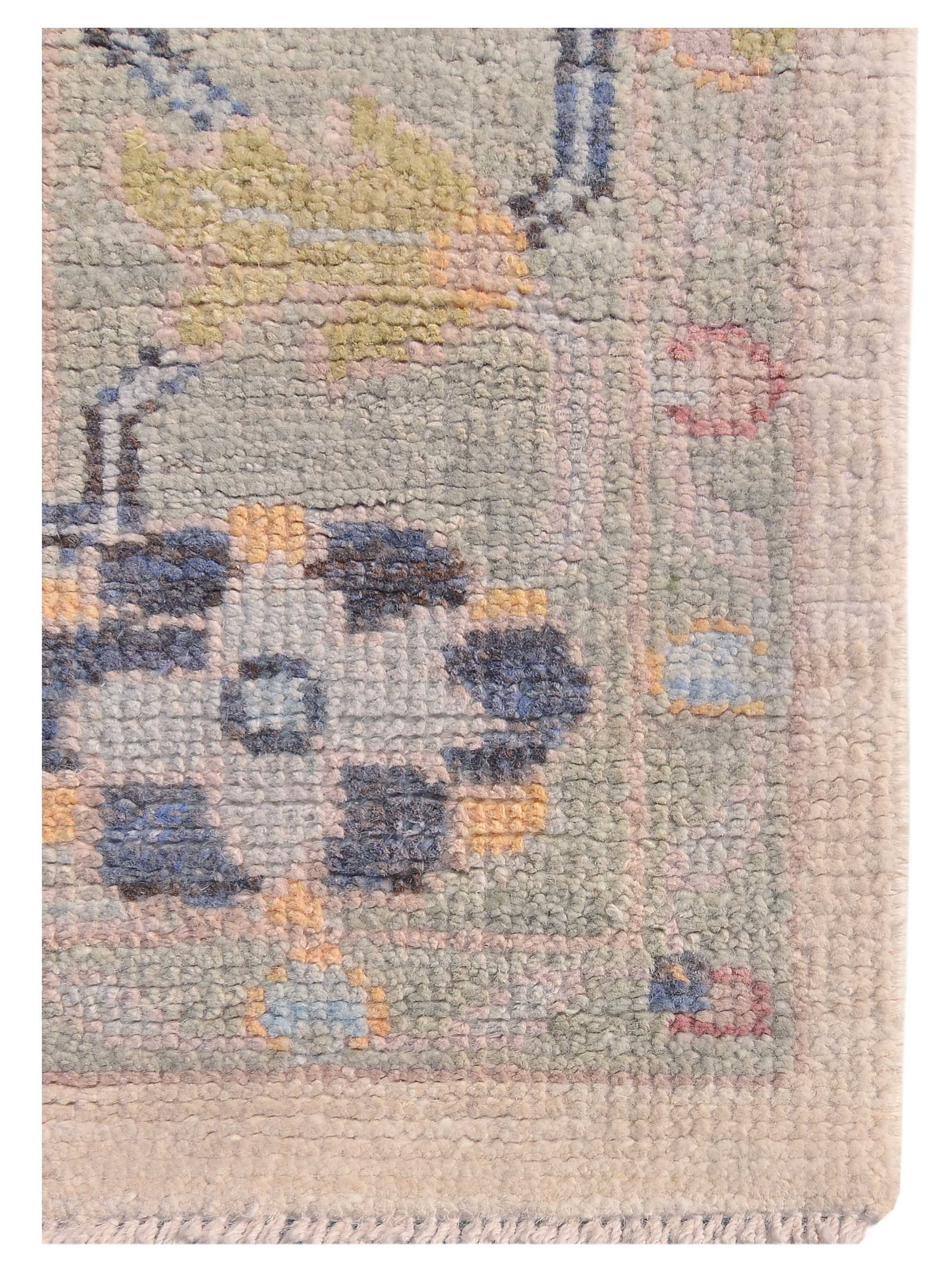 Ushak Wool Weft Hand Knotted Ivory 3x6 - Image 8 of 9