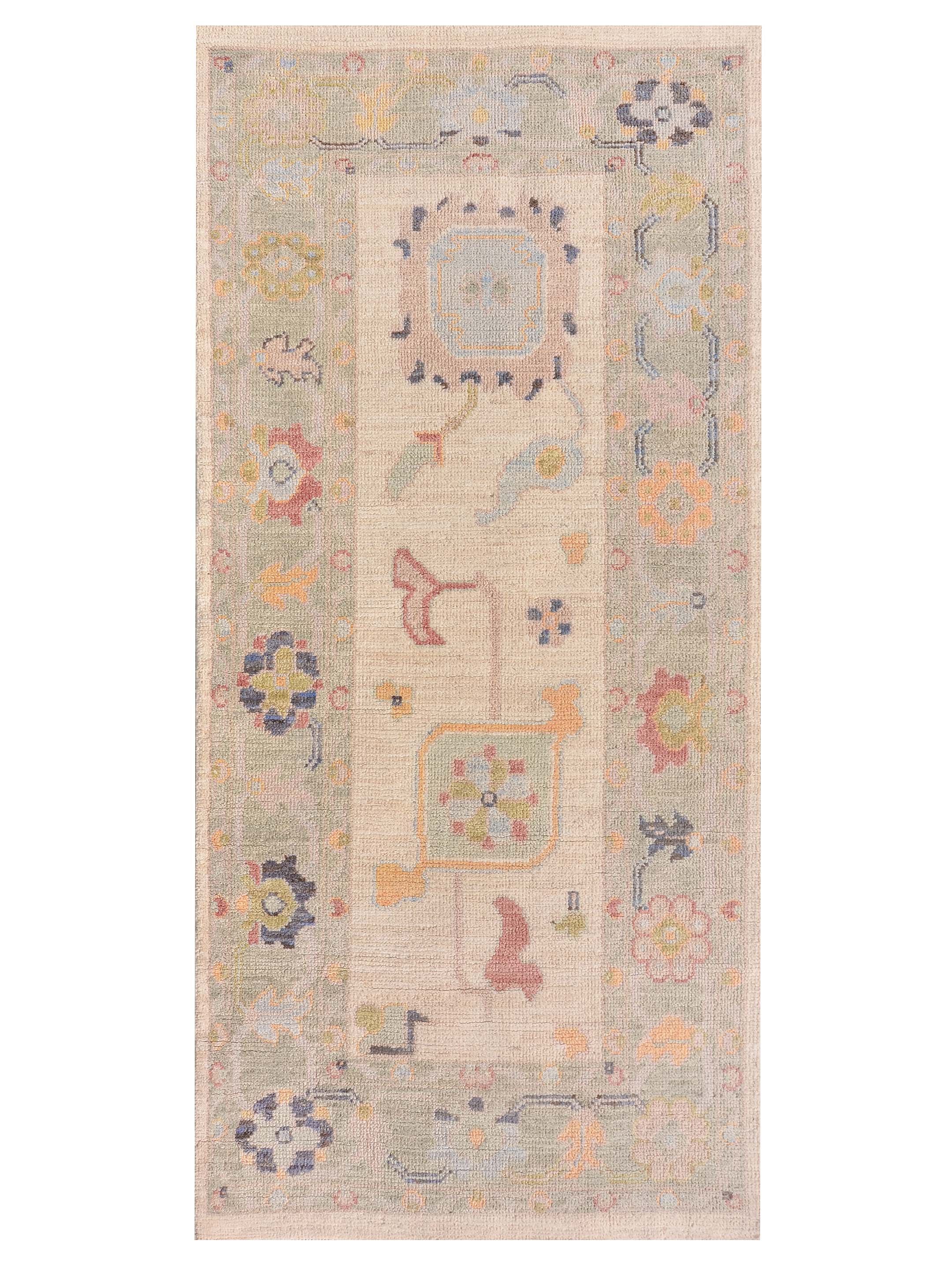 Ushak Wool Weft Hand Knotted Ivory 3x6