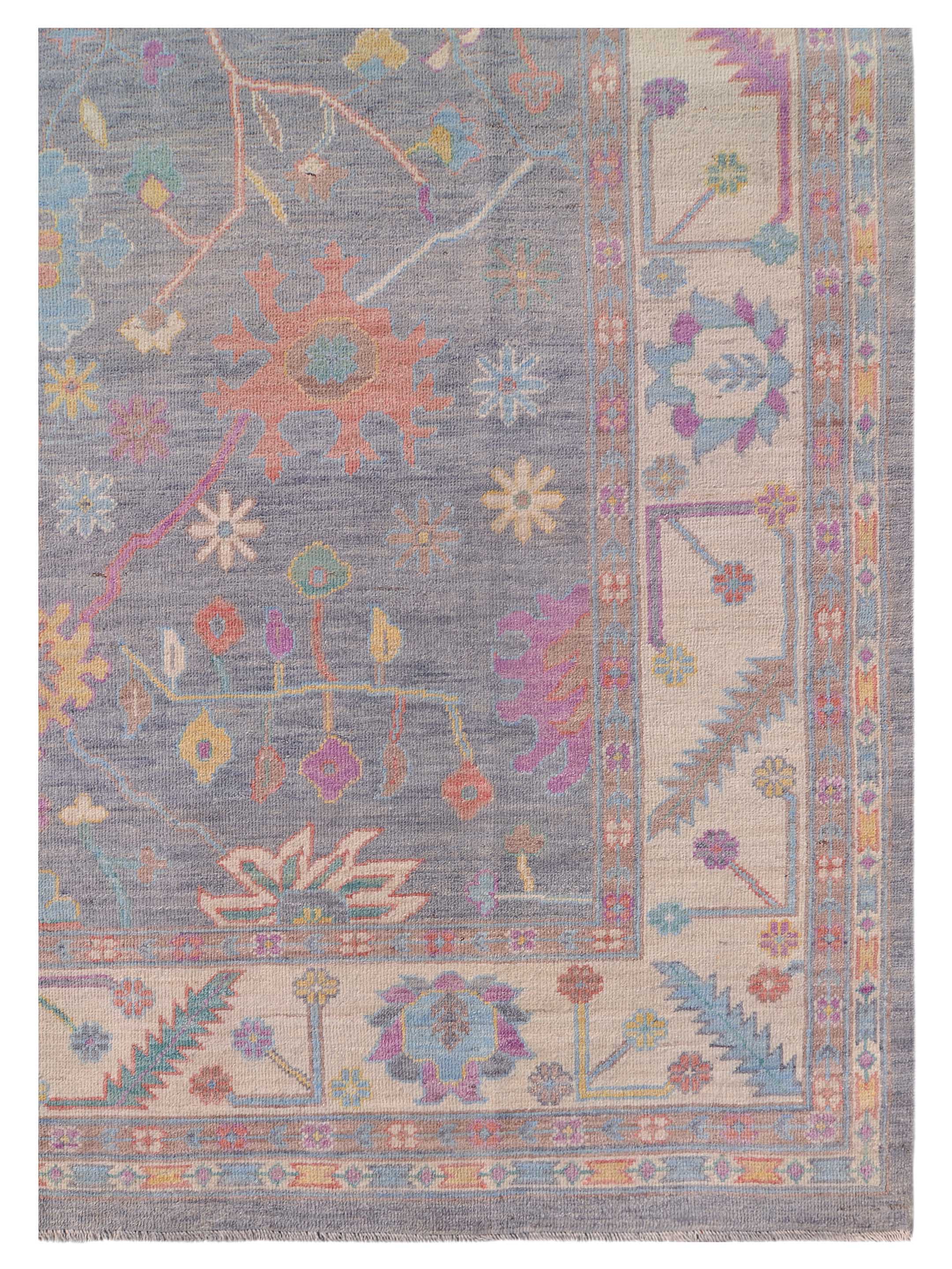 Ushak Wool Weft Hand Knotted Grey 9x12 - Image 3 of 9