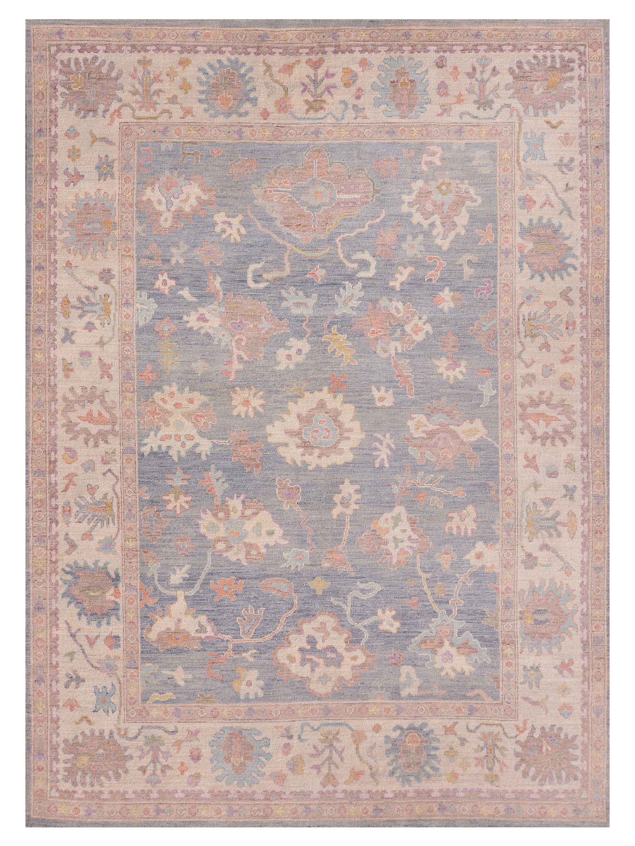 Ushak Wool Weft Hand Knotted Grey 9x12 - Image 6 of 9