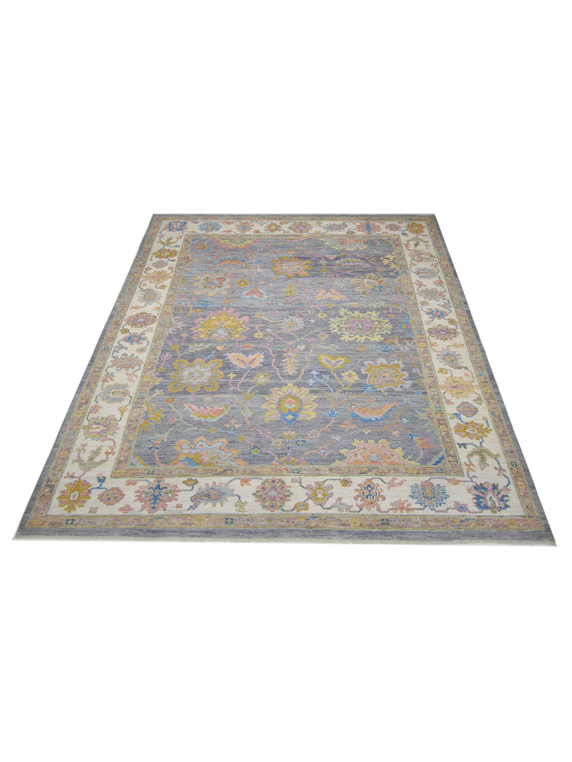 Ushak Wool Weft Hand Knotted Grey 9x12 - Image 2 of 5