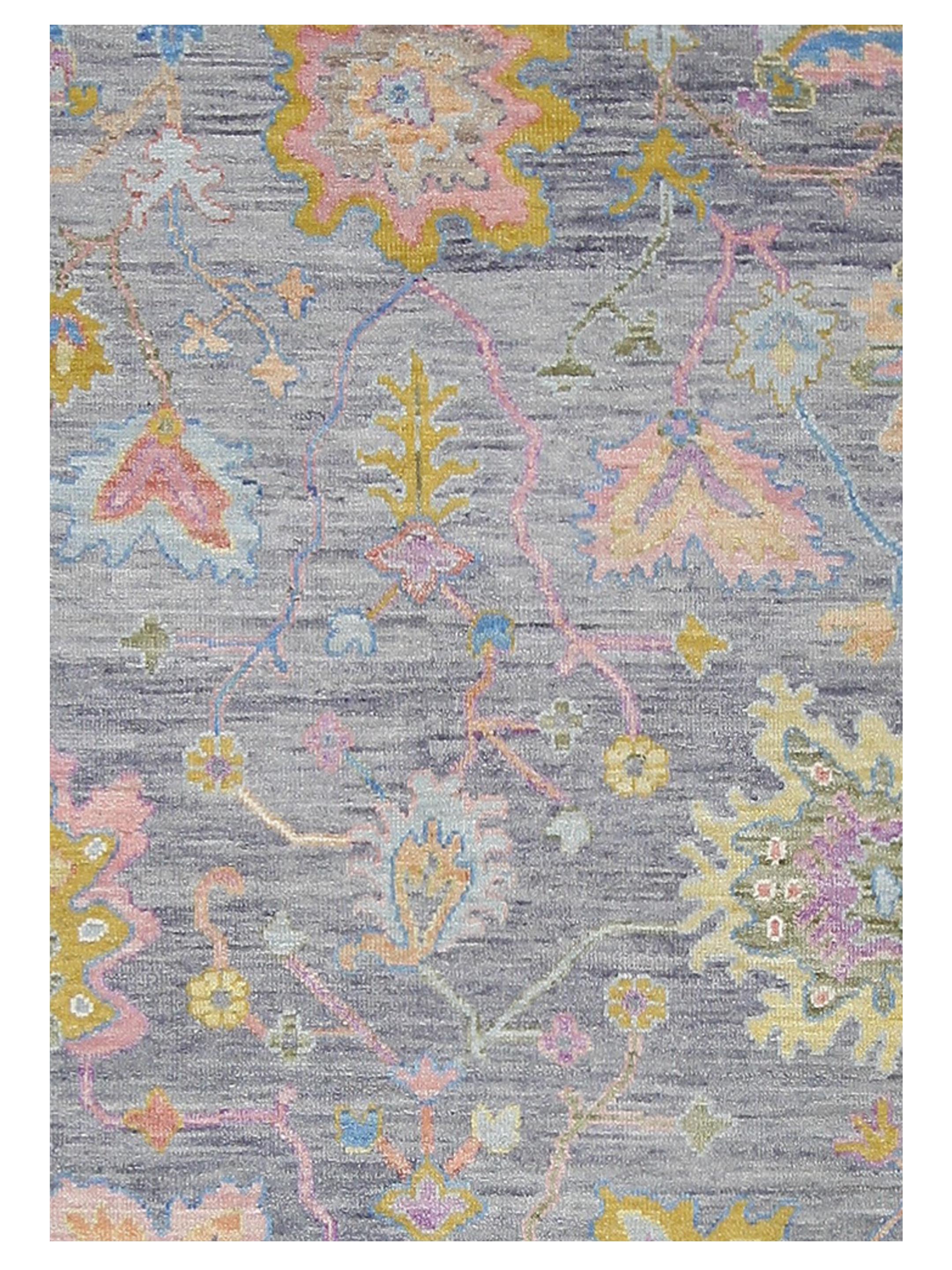 Ushak Wool Weft Hand Knotted Grey 9x12 - Image 4 of 5