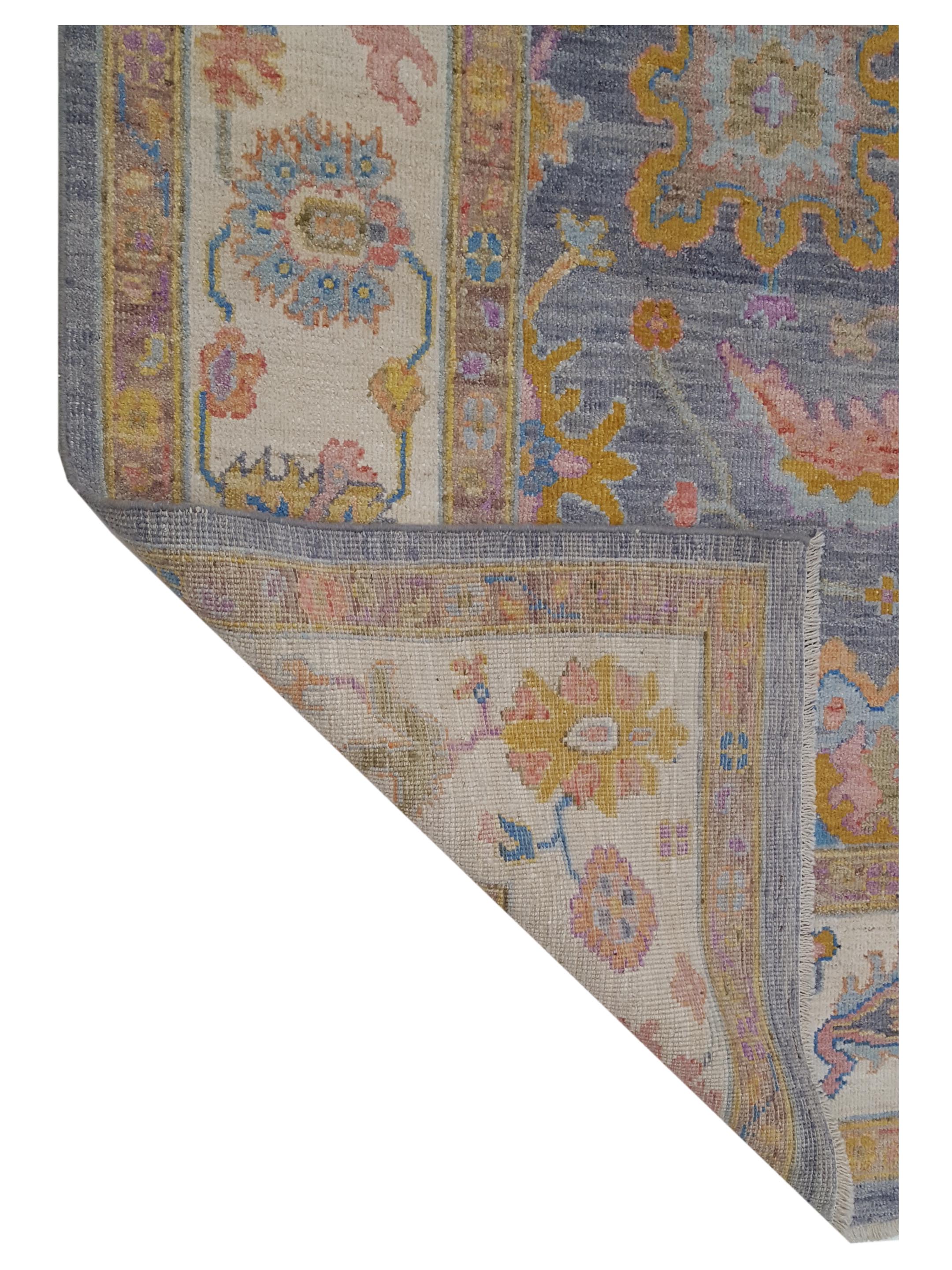 Ushak Wool Weft Hand Knotted Grey 9x12 - Image 5 of 5