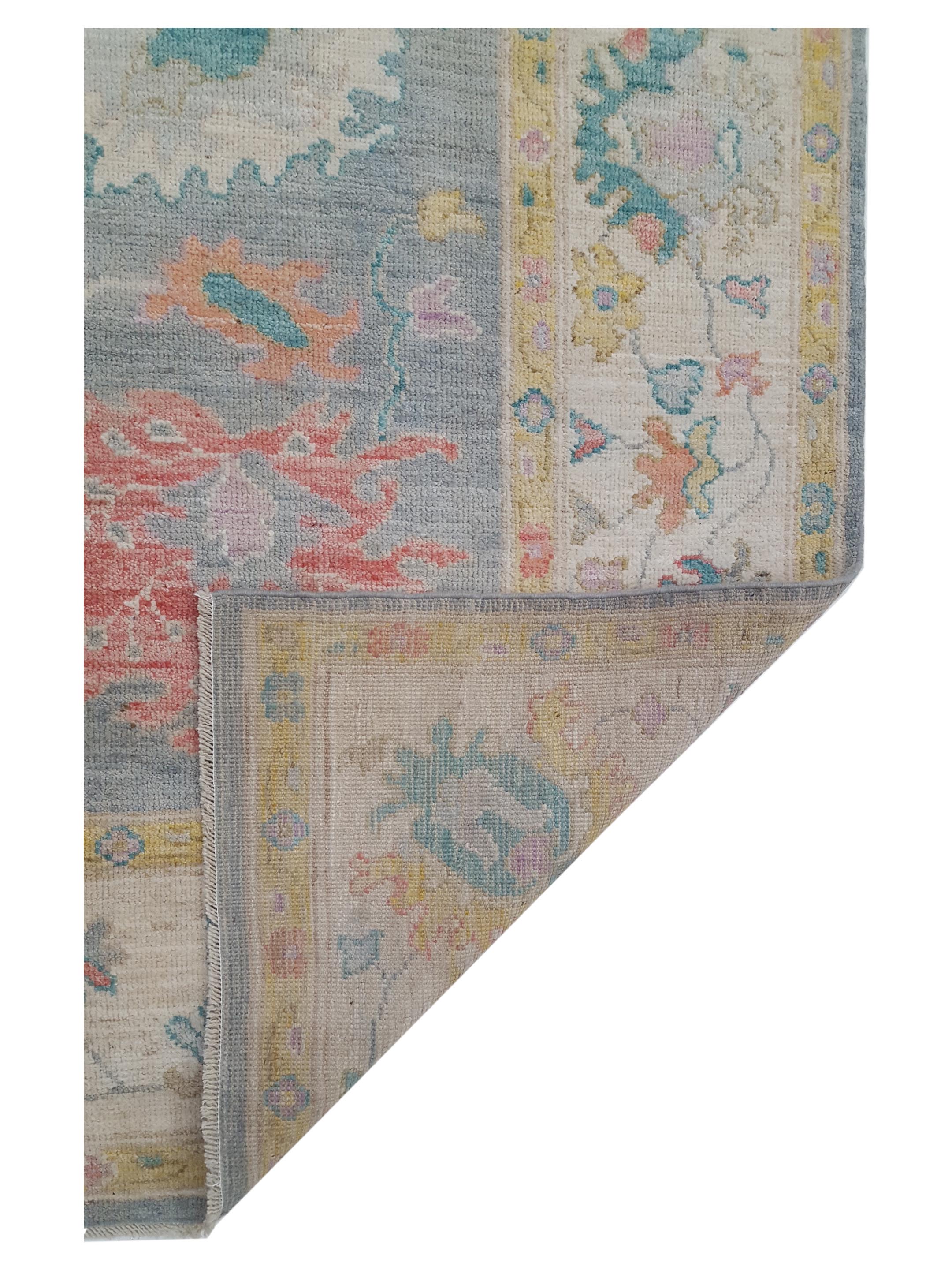 Ushak Wool Weft Hand Knotted Grey 8x10 - Image 5 of 5