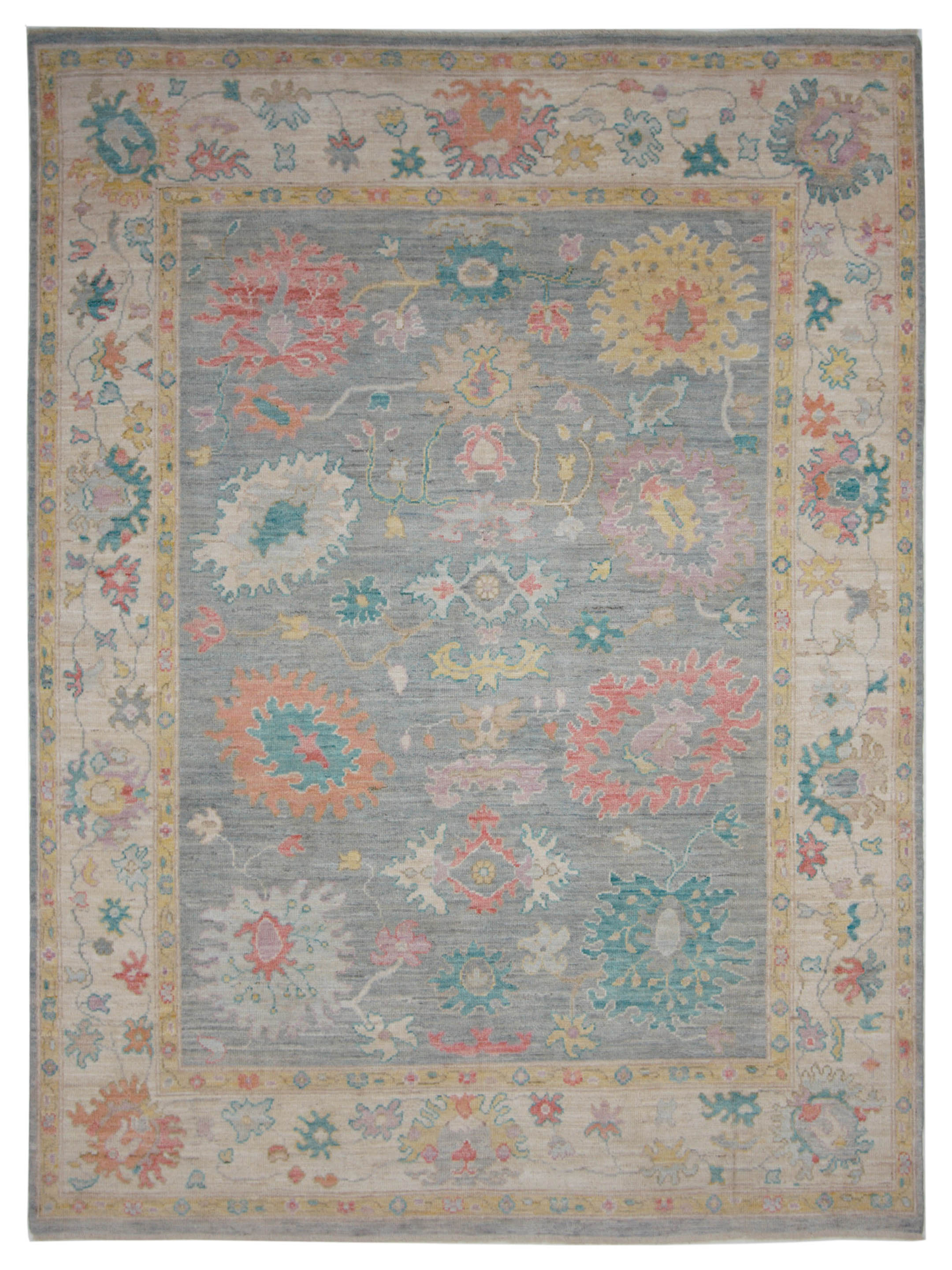 Ushak Wool Weft Hand Knotted Grey 8x10