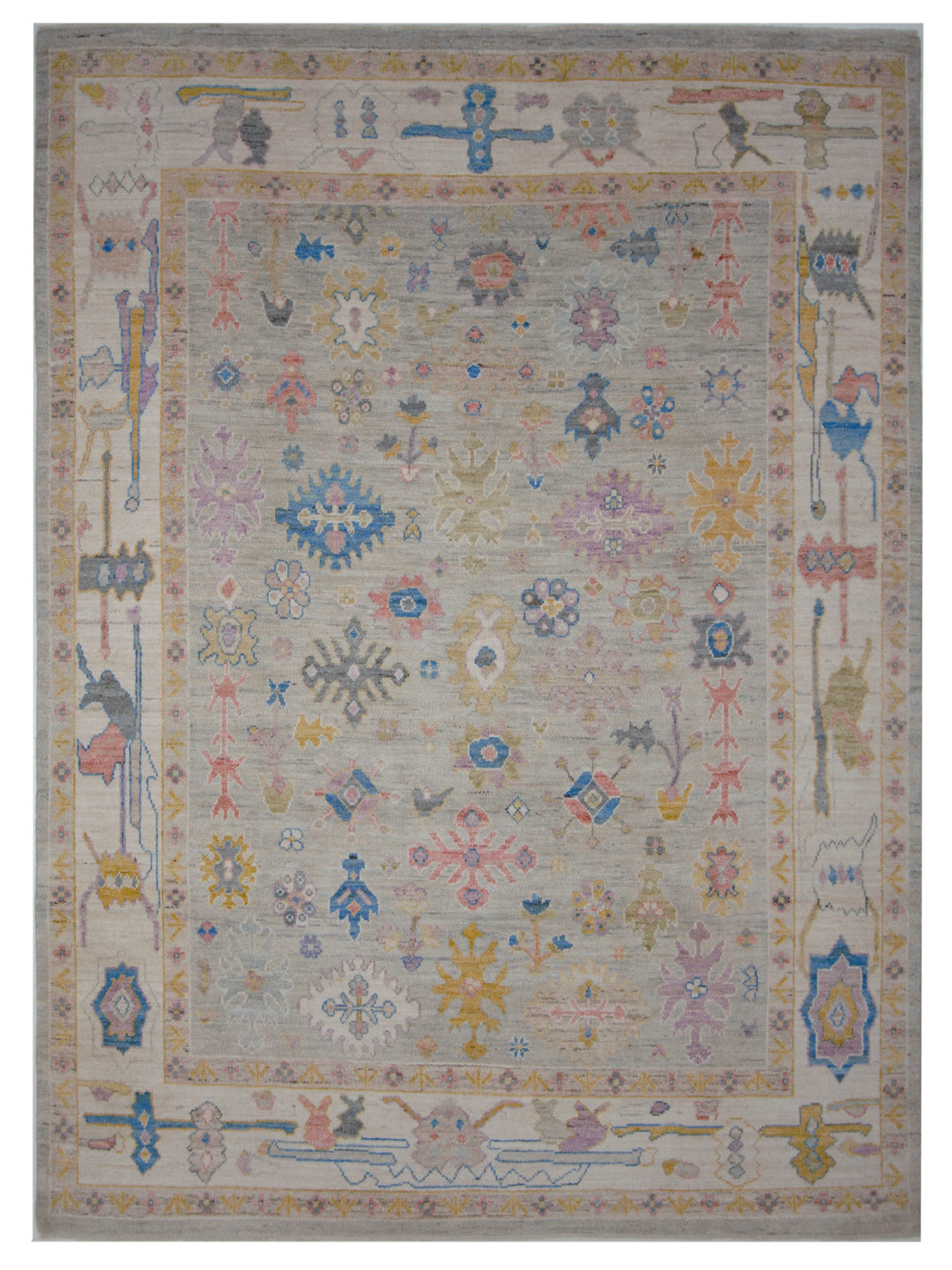 Ushak Wool Weft Hand Knotted Lt.Grey 8x10