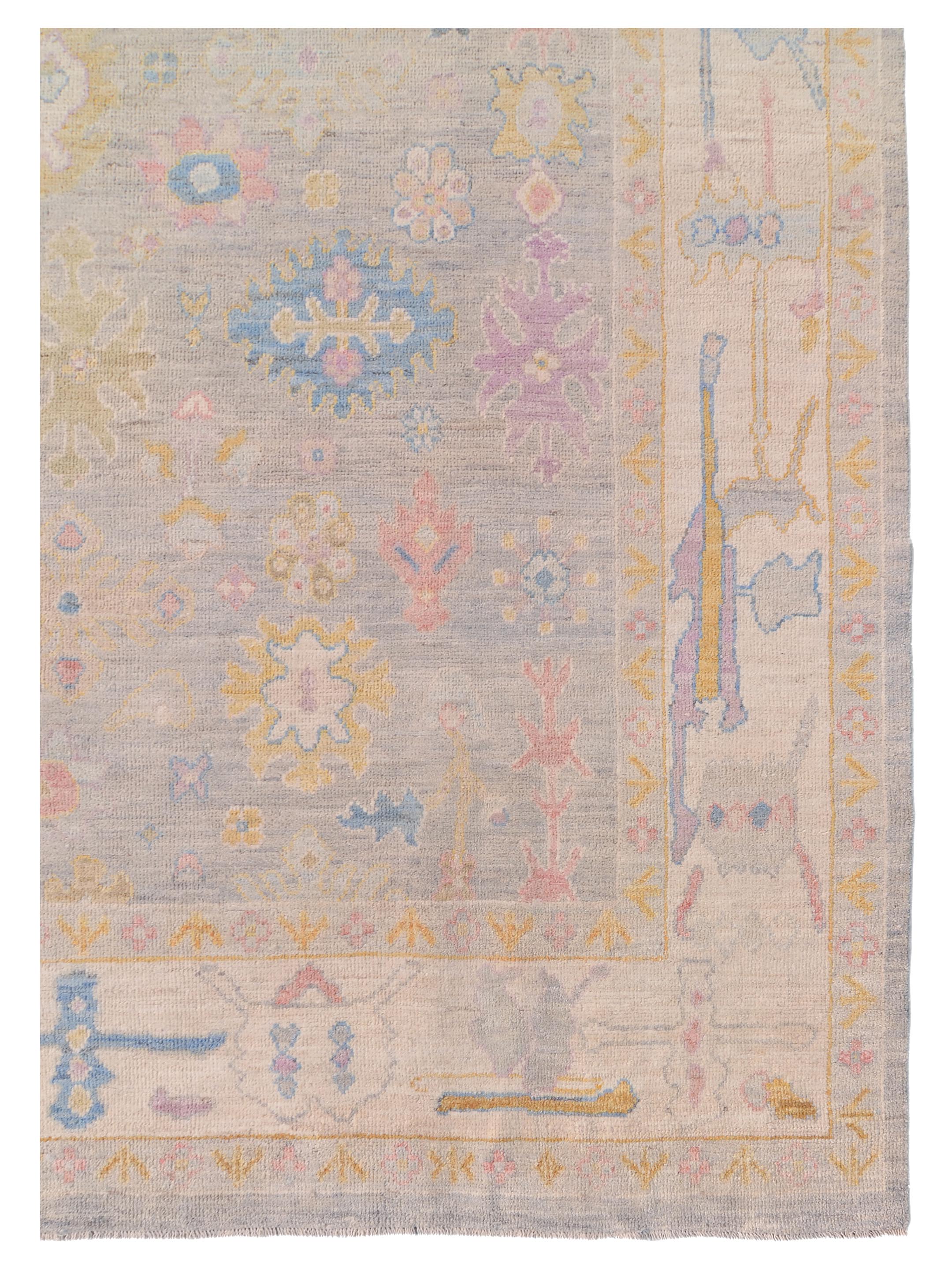 Ushak Wool Weft Hand Knotted Lt.Grey 8x10 - Image 3 of 9