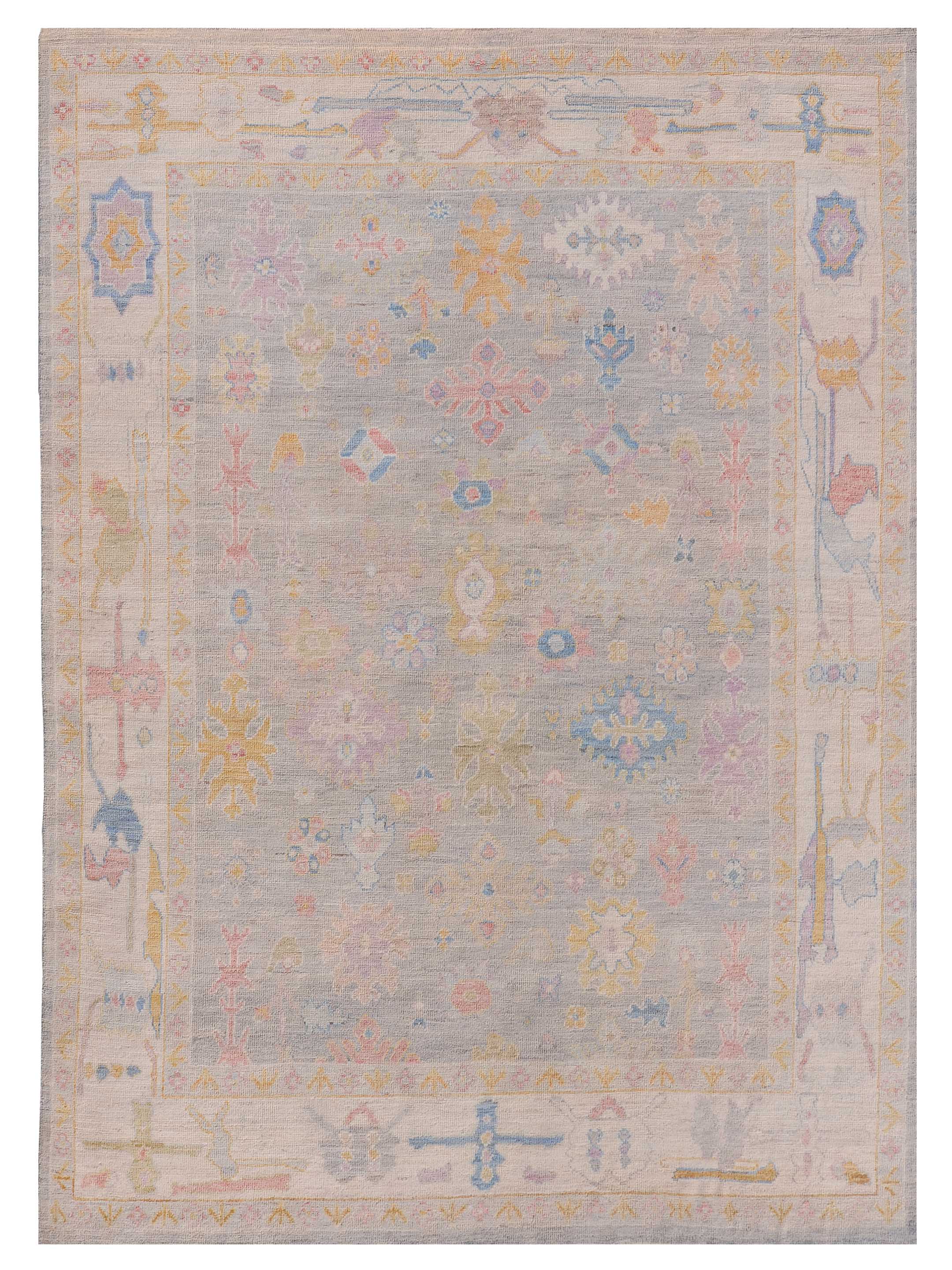 Ushak Wool Weft Hand Knotted Lt.Grey 8x10 - Image 6 of 9