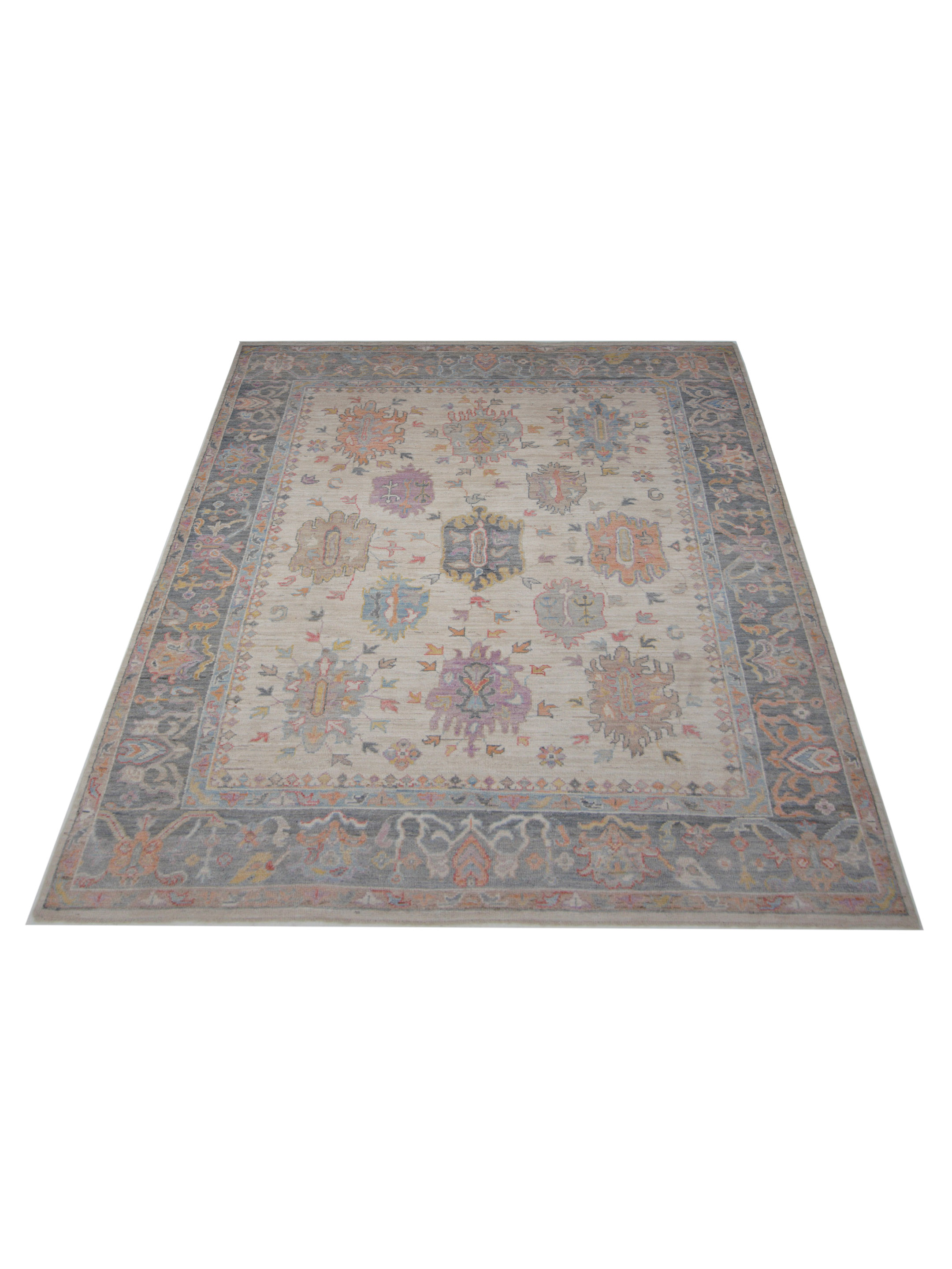 Ushak Wool Weft Hand Knotted Ivory 8x10 - Image 2 of 5