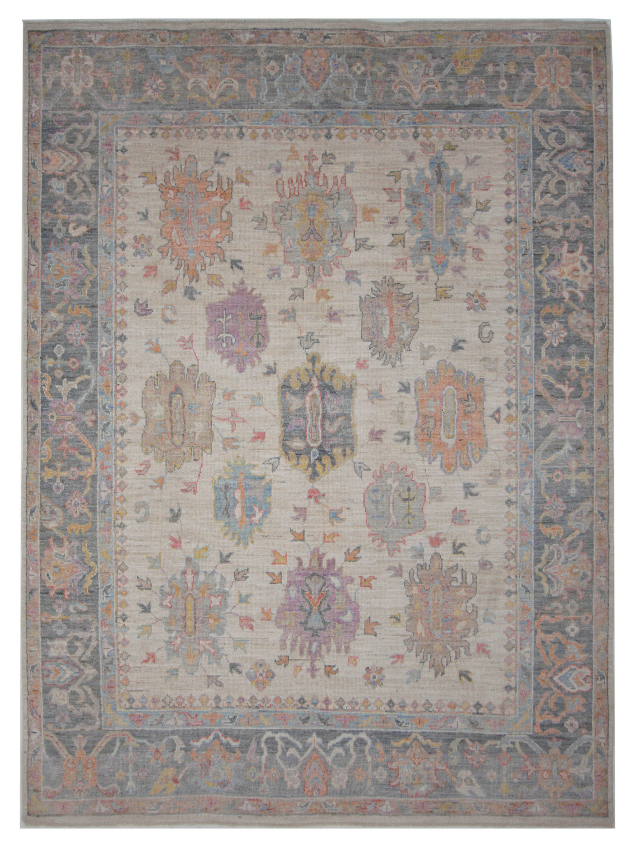Ushak Wool Weft Hand Knotted Ivory 8x10