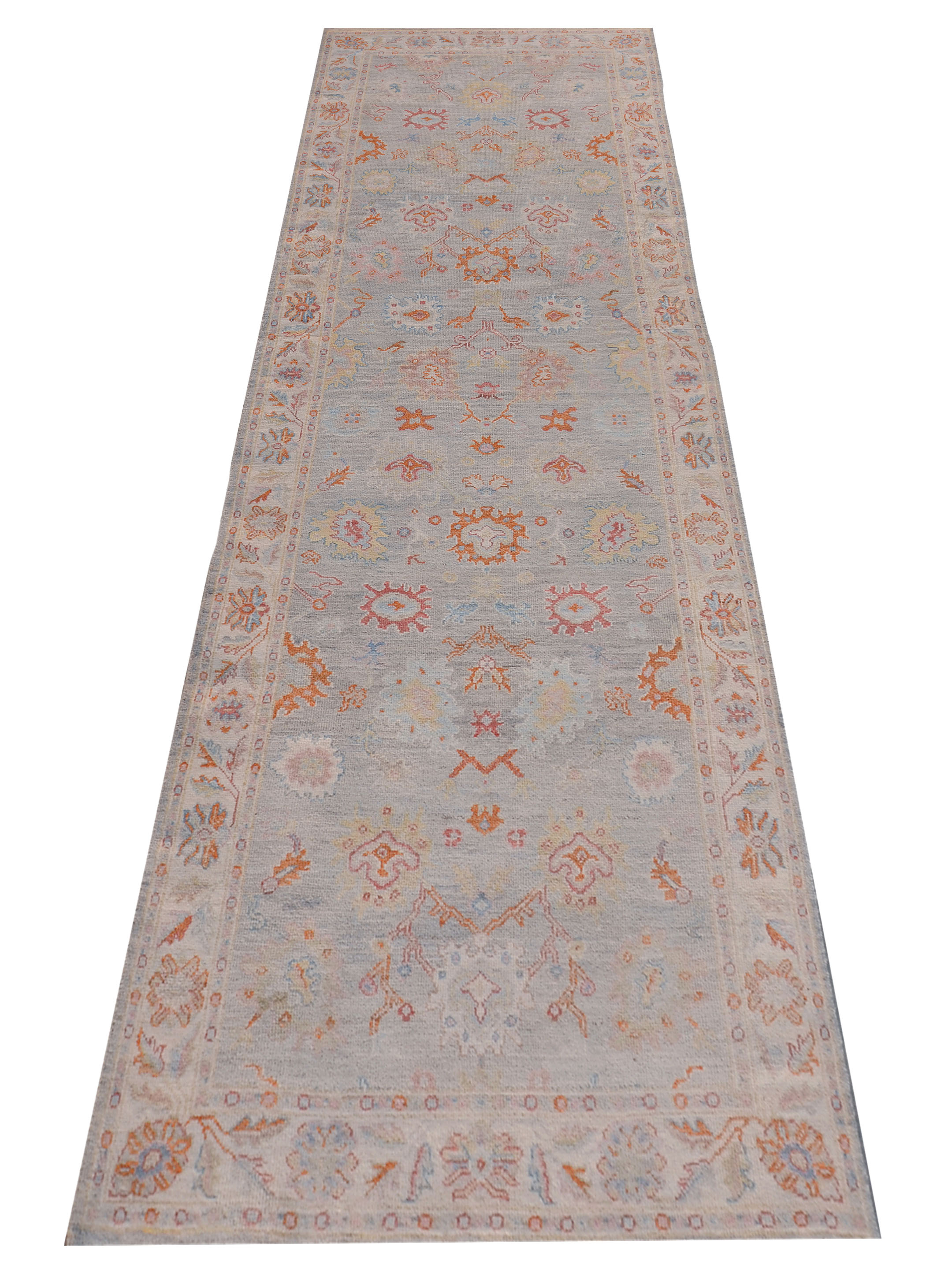 Ushak Wool Weft Hand Knotted Lt.Grey 5x15 - Image 7 of 9
