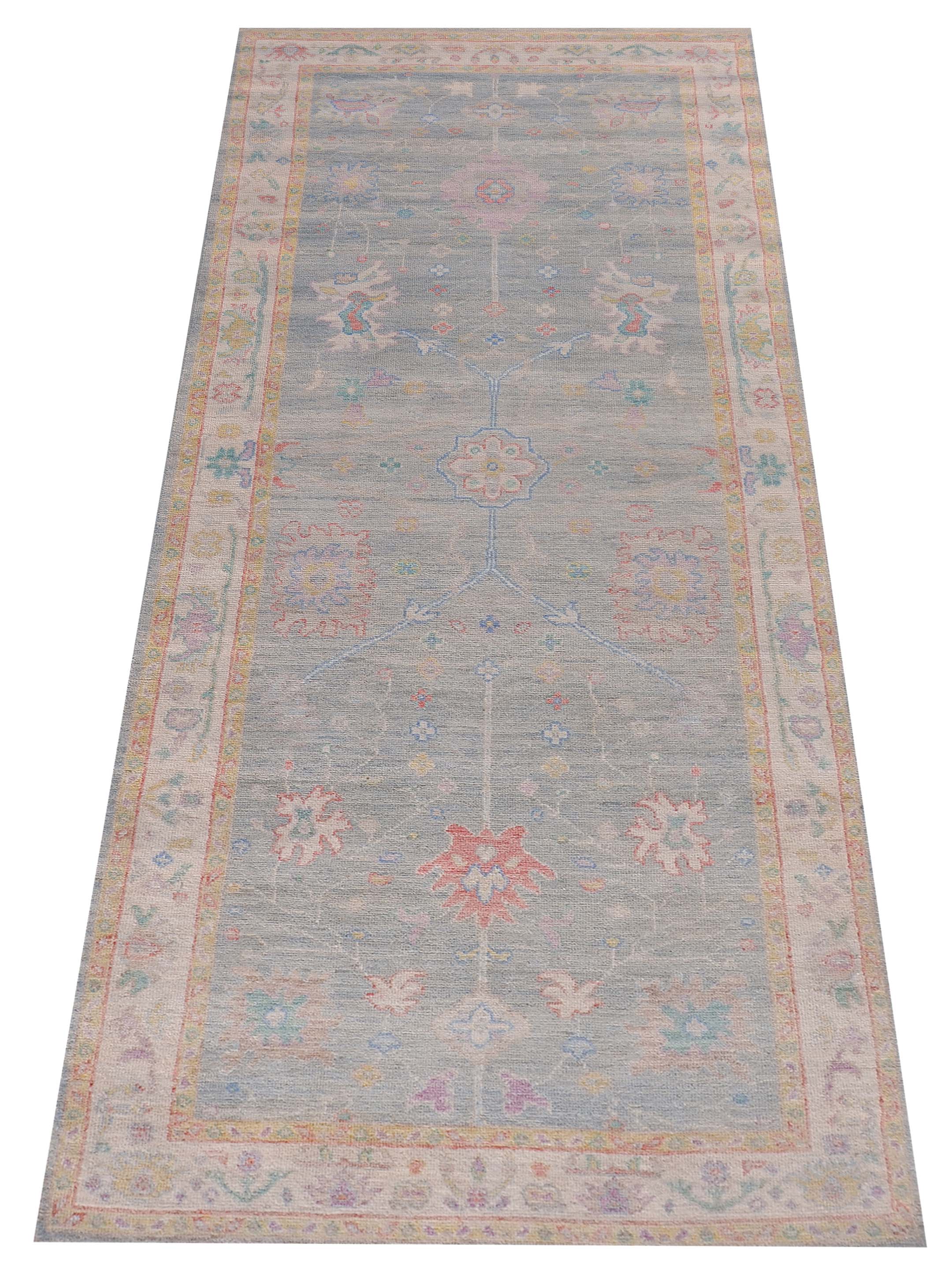 Ushak Wool Weft Hand Knotted Lt.Grey 5x12 - Image 2 of 9