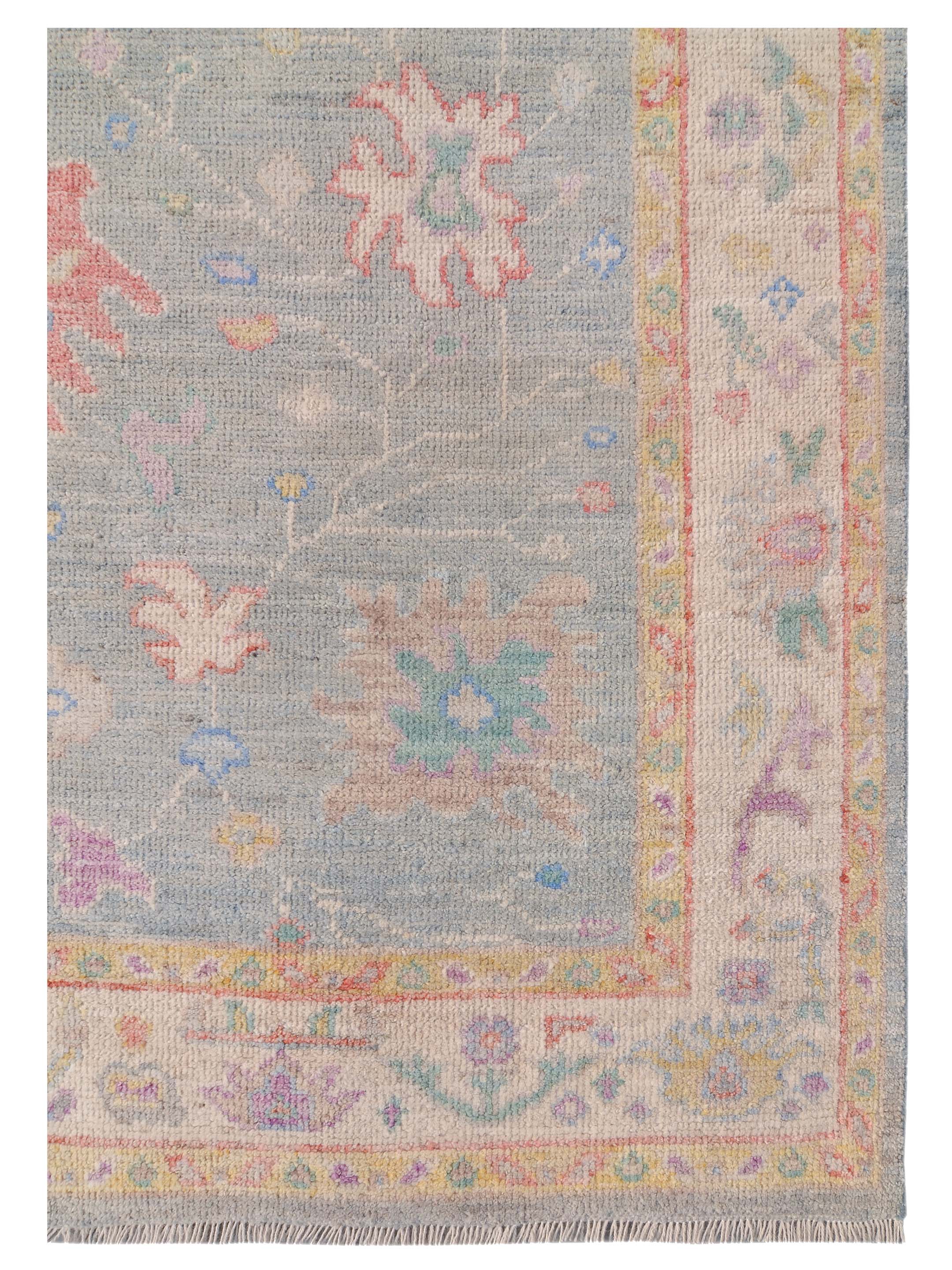 Ushak Wool Weft Hand Knotted Lt.Grey 5x12 - Image 8 of 9