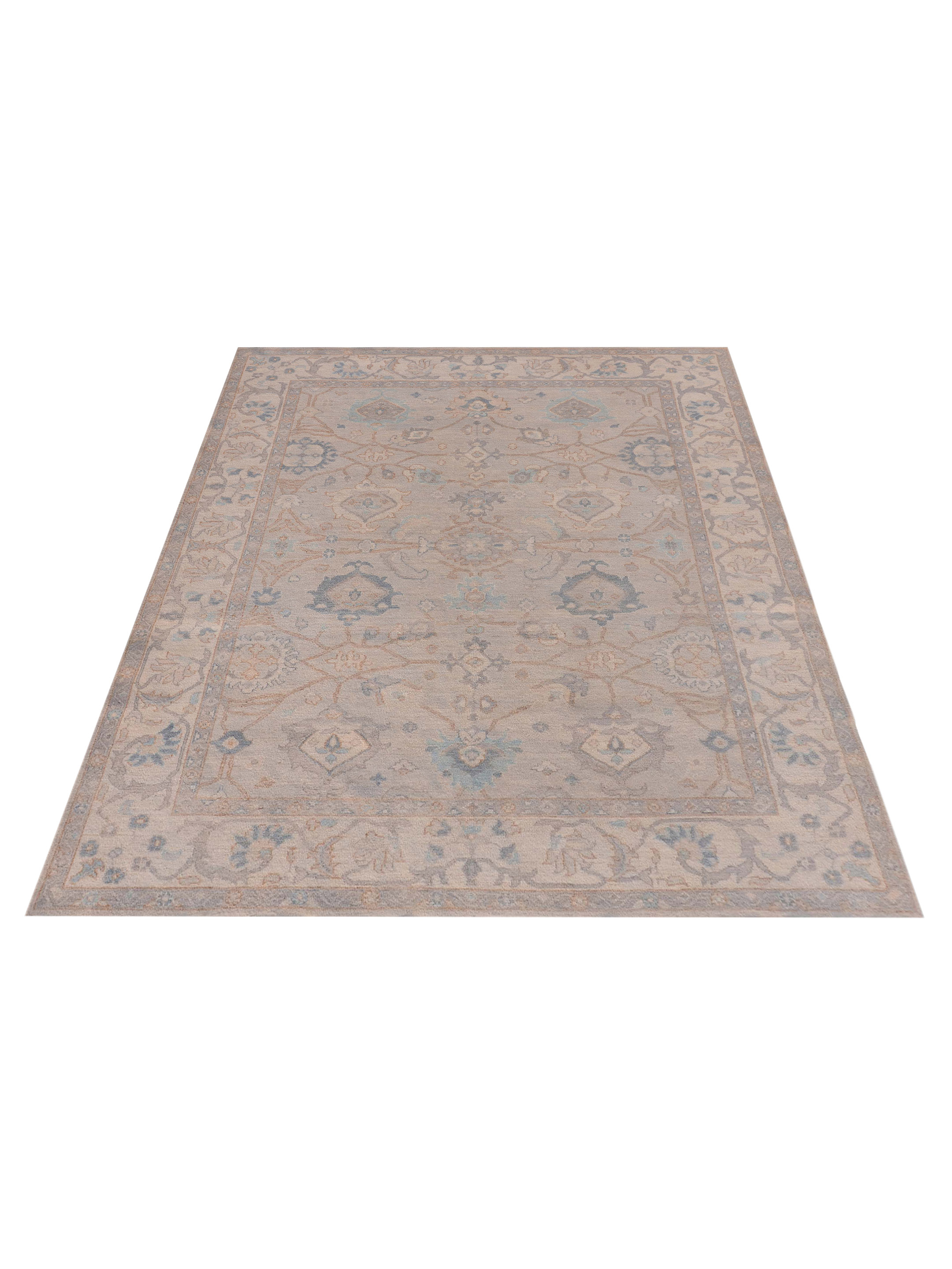 Ushak Wool Weft Hand Knotted Lt.Grey 9x12 - Image 2 of 4