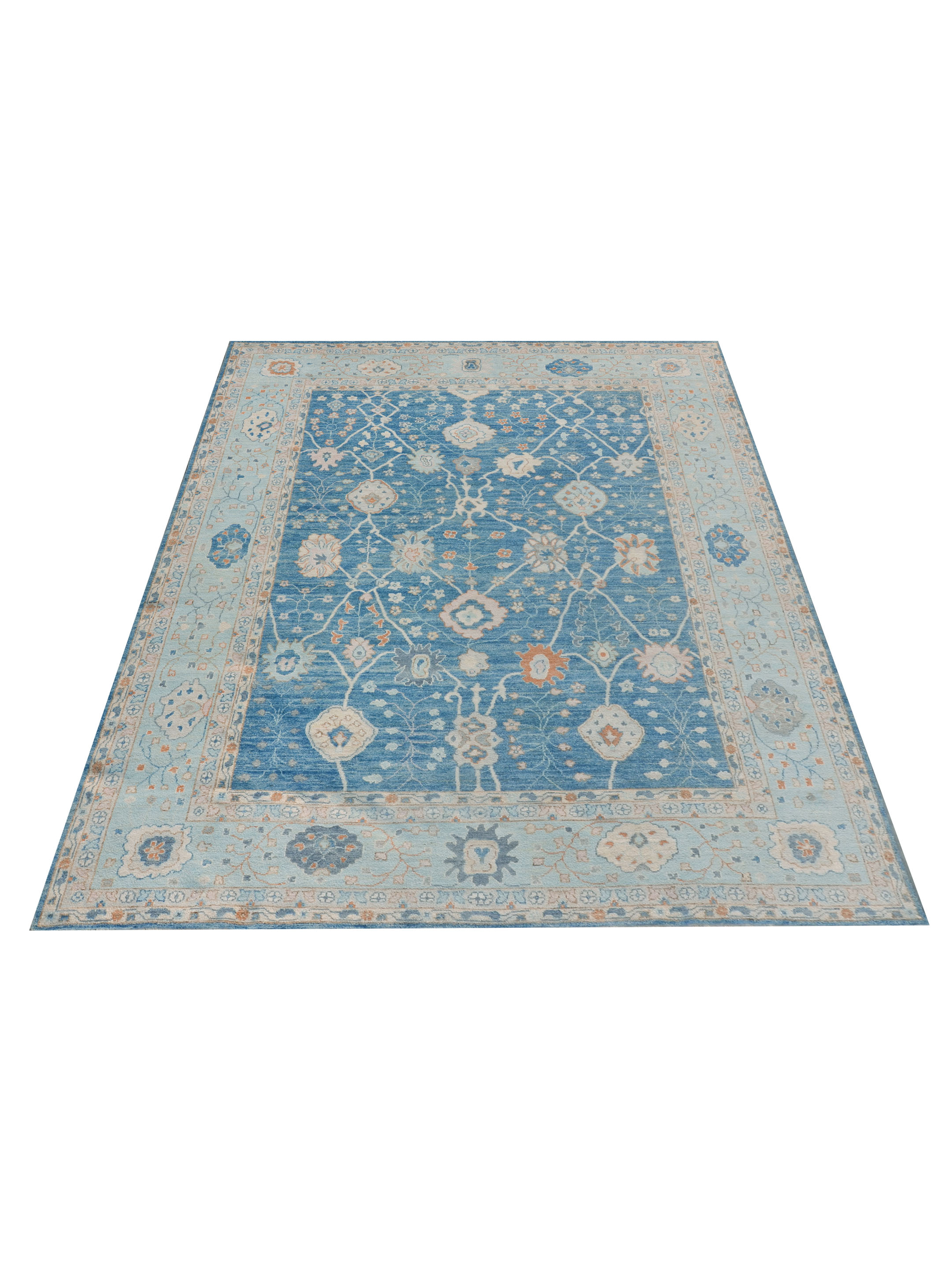 Ushak Wool Weft Hand Knotted Blue 12x15 - Image 2 of 5