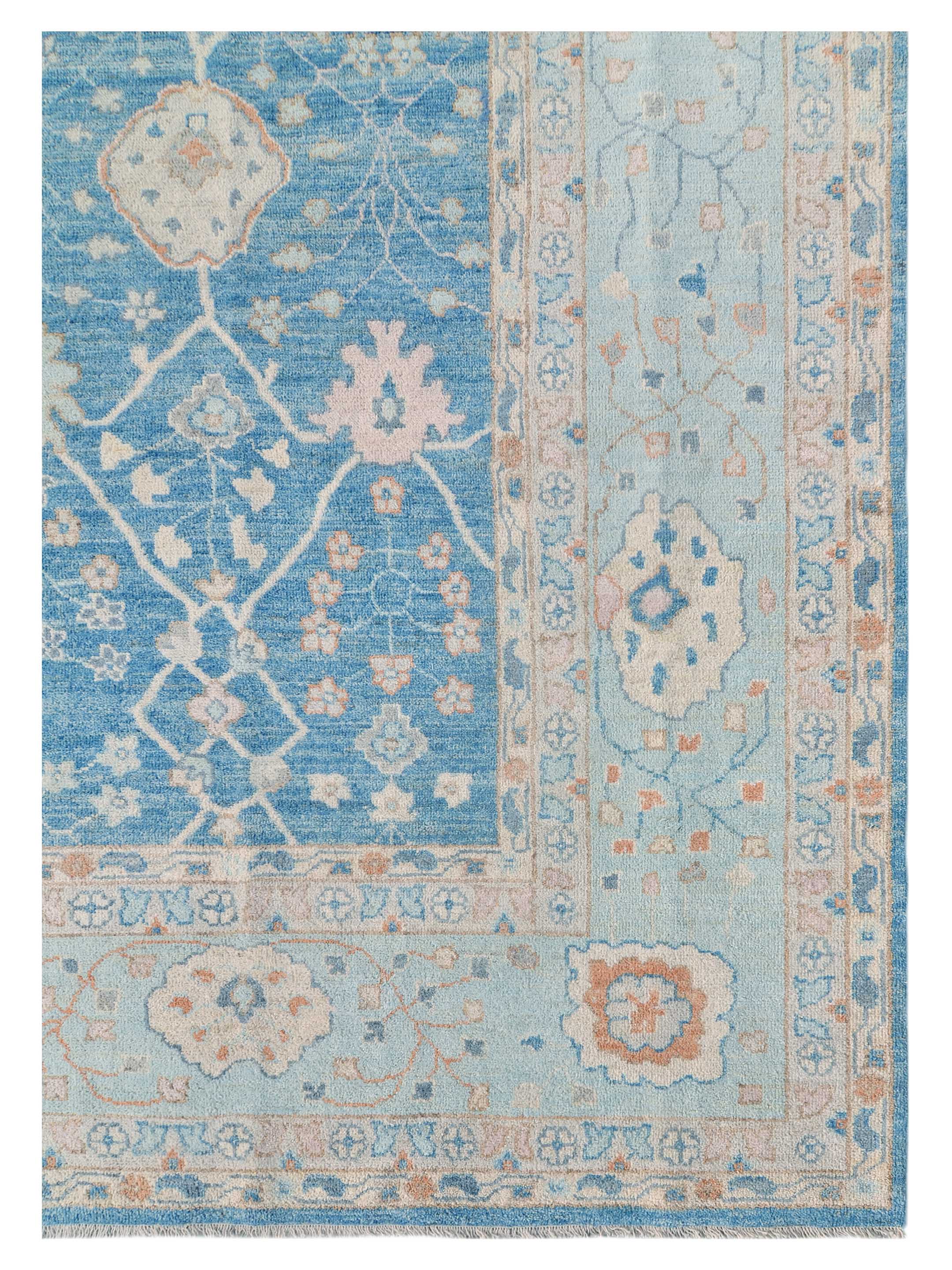 Ushak Wool Weft Hand Knotted Blue 12x15 - Image 3 of 5