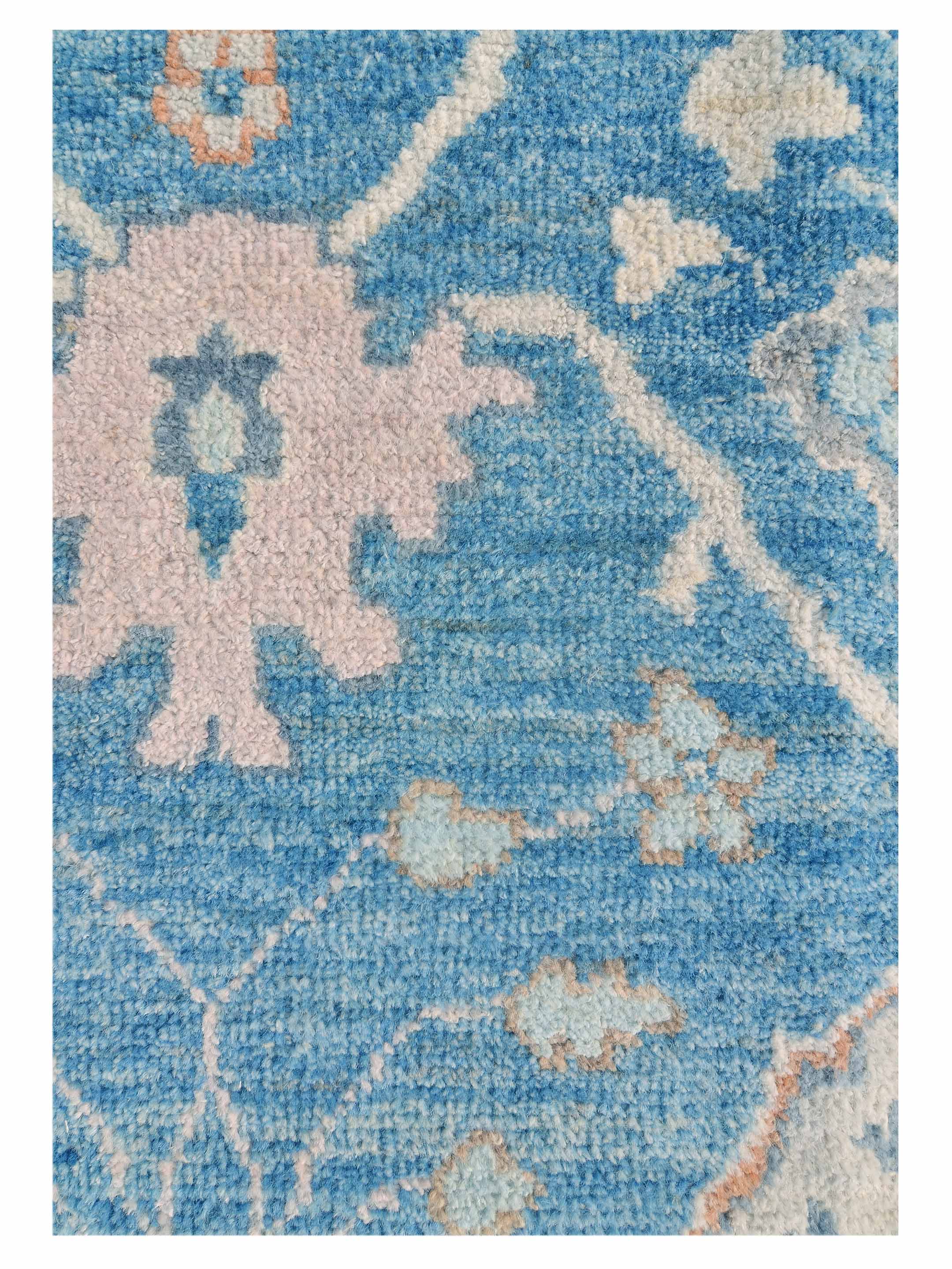 Ushak Wool Weft Hand Knotted Blue 12x15 - Image 4 of 5