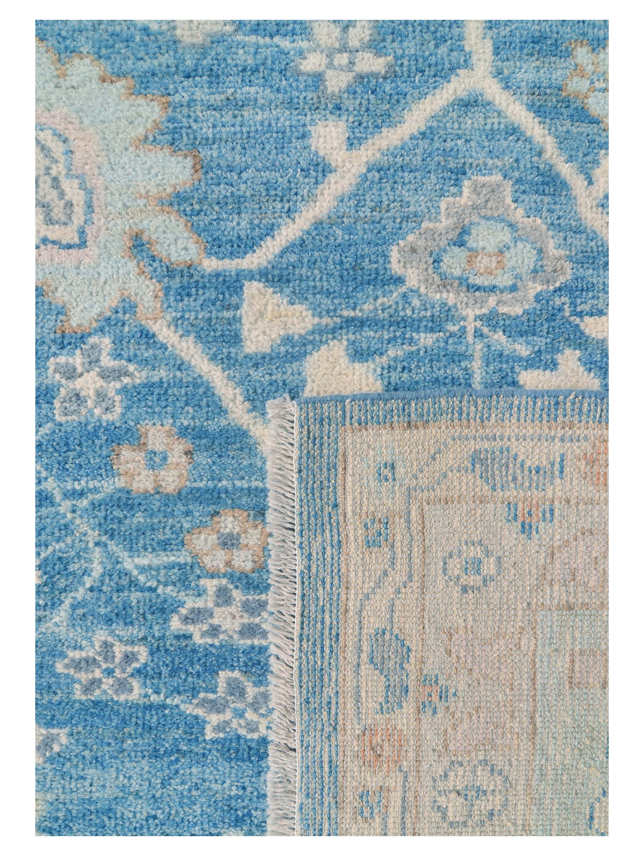 Ushak Wool Weft Hand Knotted Blue 12x15 - Image 5 of 5