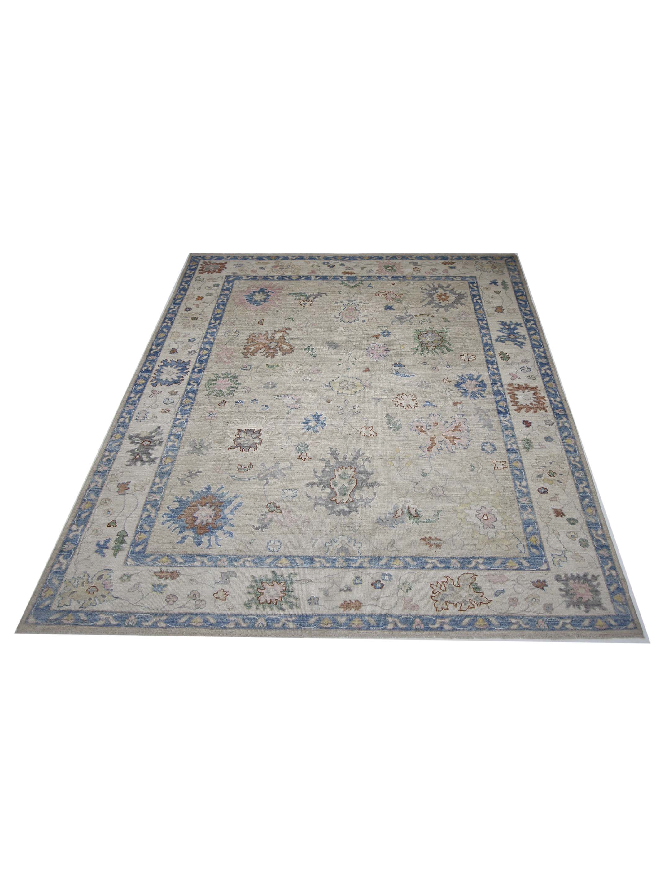 Ushak Wool Weft Hand Knotted Beige 9x12 - Image 2 of 5