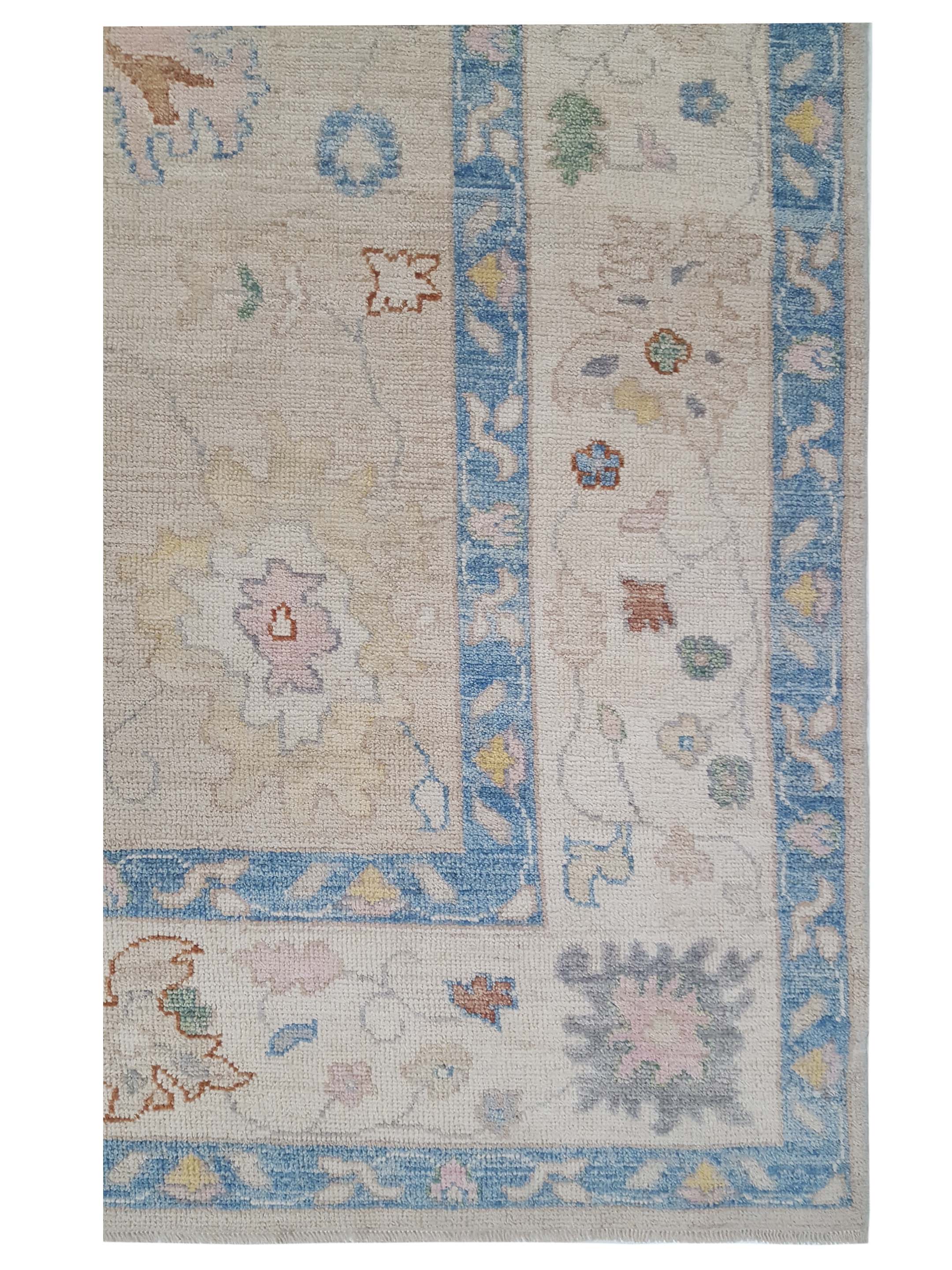 Ushak Wool Weft Hand Knotted Beige 9x12 - Image 3 of 5