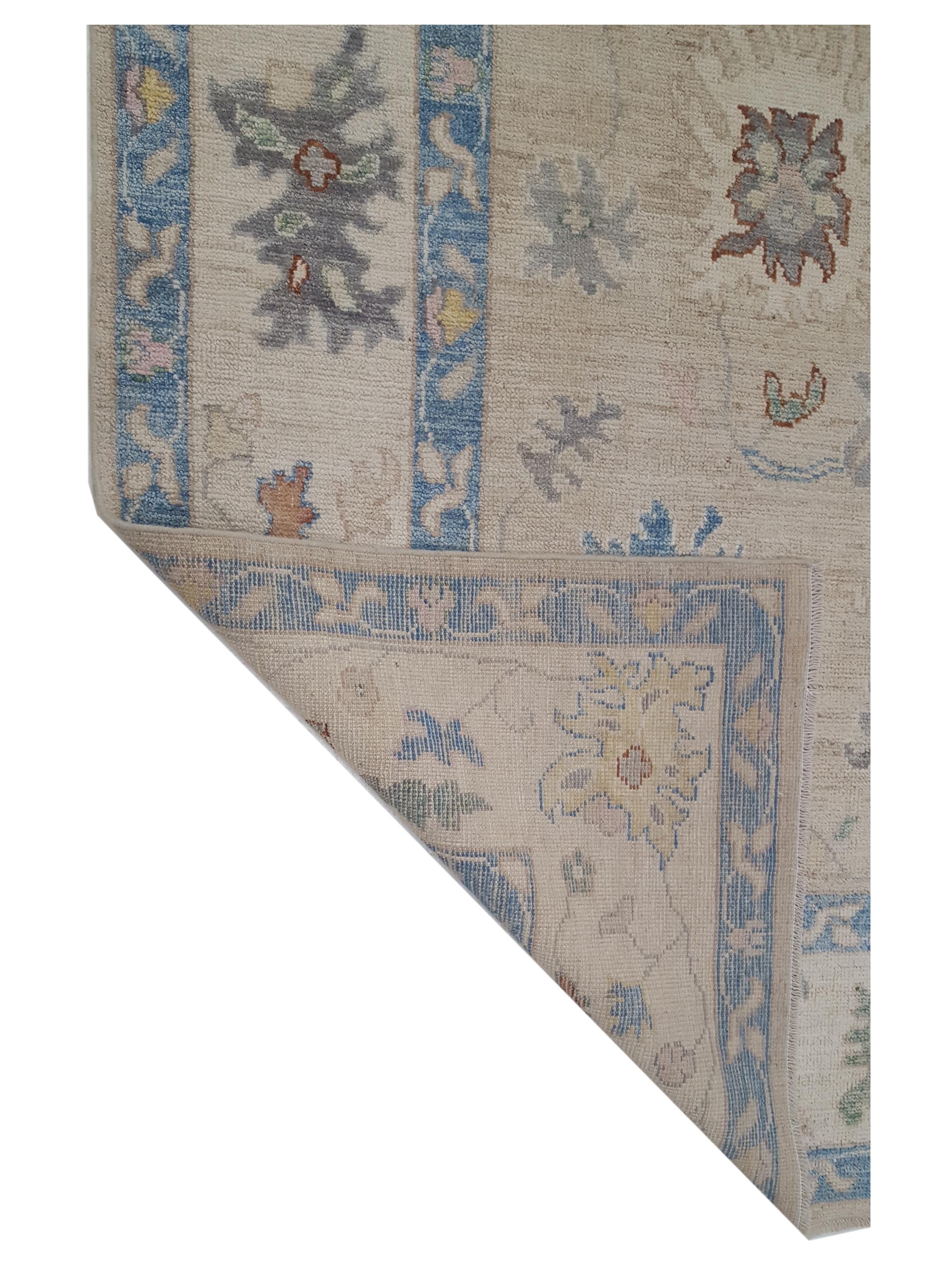 Ushak Wool Weft Hand Knotted Beige 9x12 - Image 5 of 5