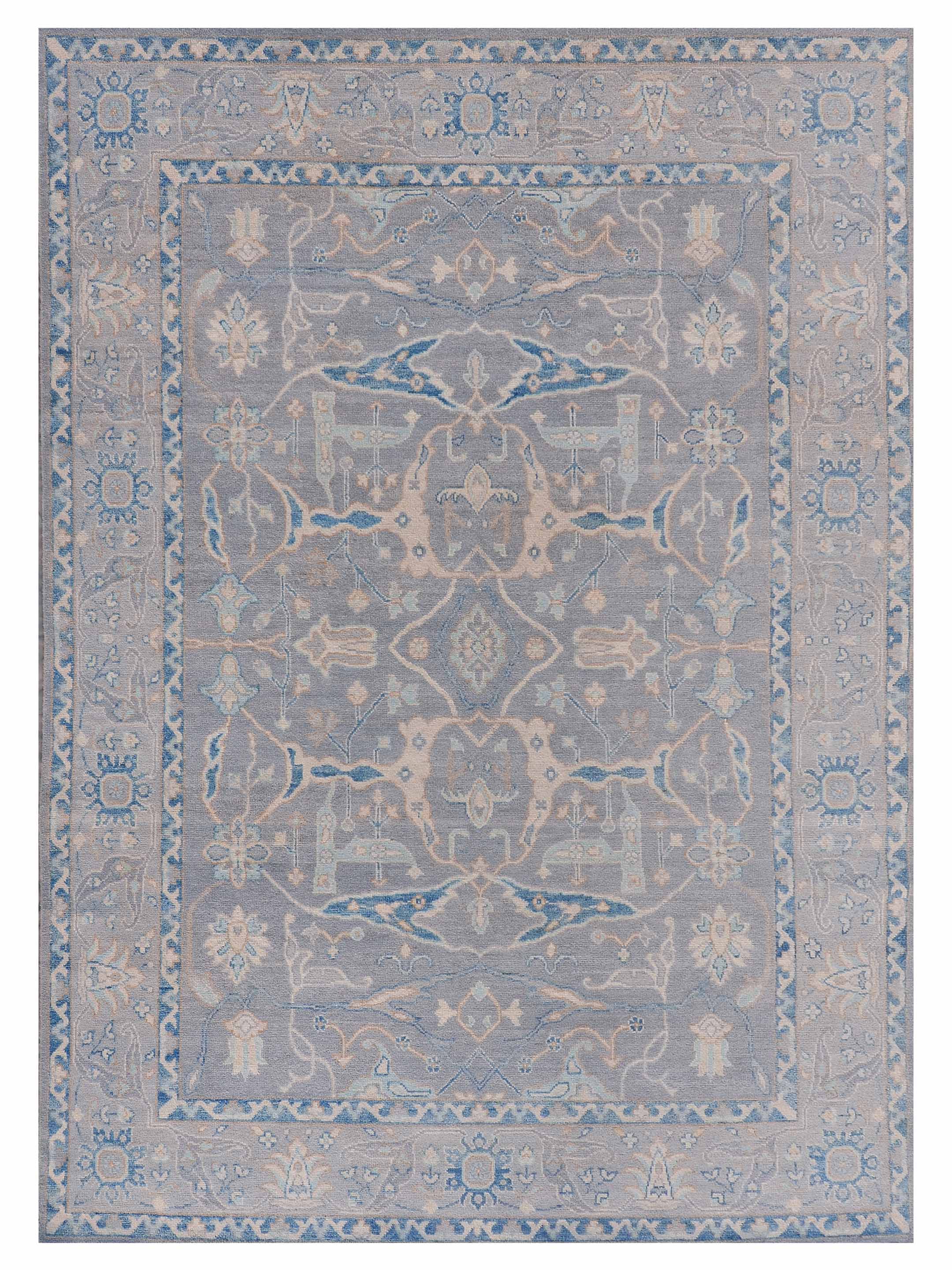 Ushak Wool Weft Hand Knotted Grey 8x10