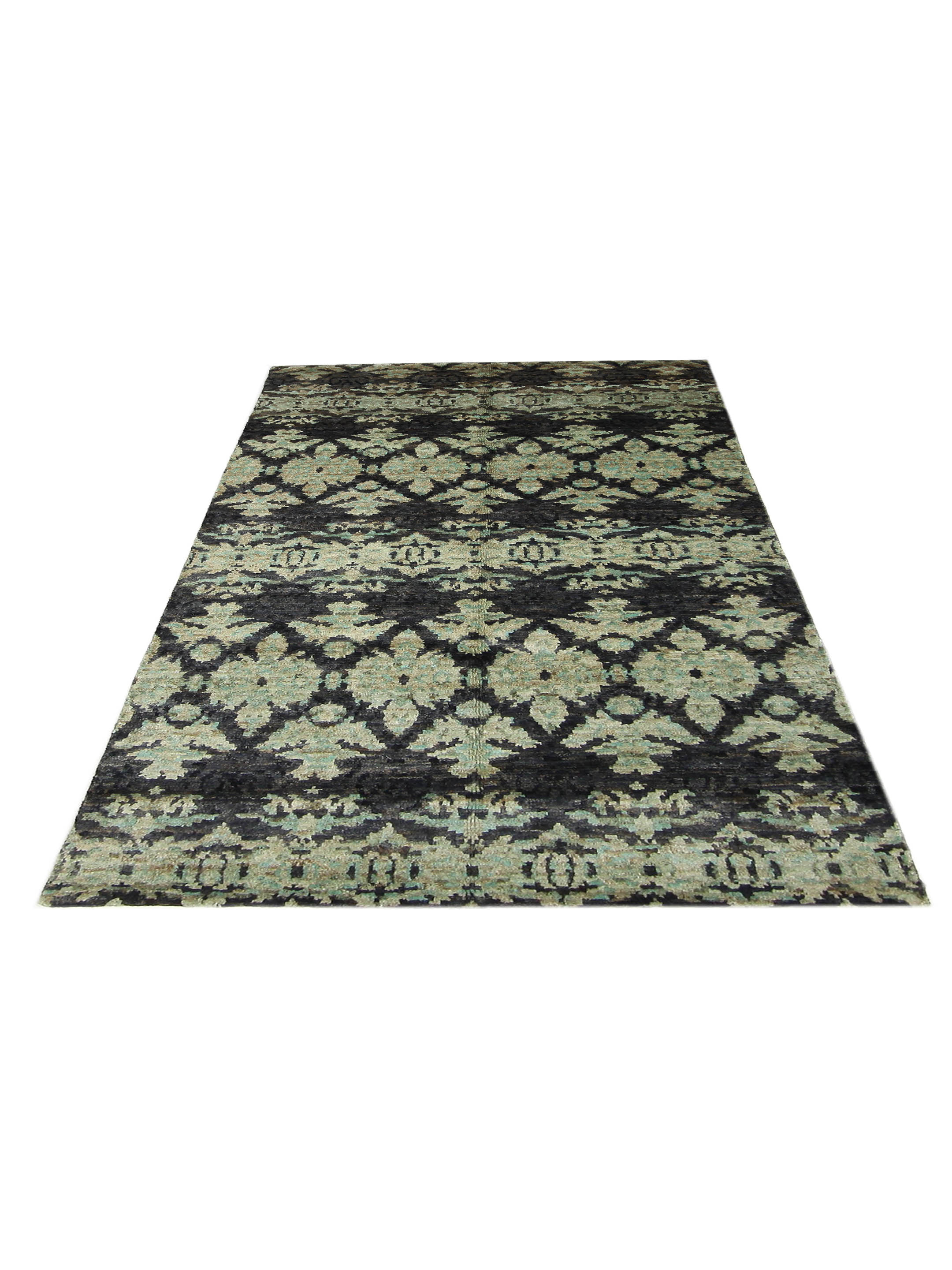 Moroccan I Hand Knotted Green 6x9 - Image 2 of 6