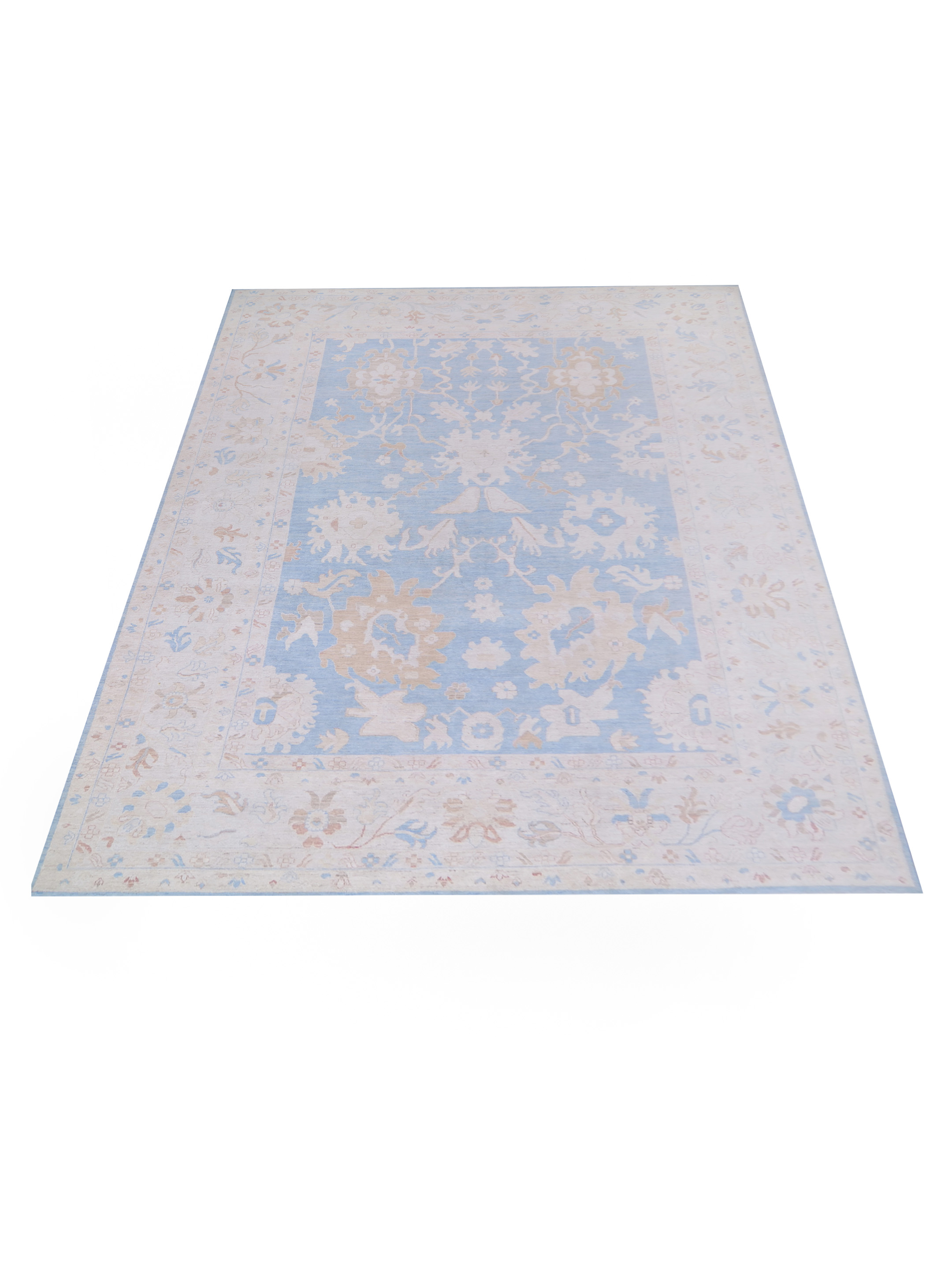 Ushak Wool Weft Hand Knotted Blue 12x17 - Image 2 of 5