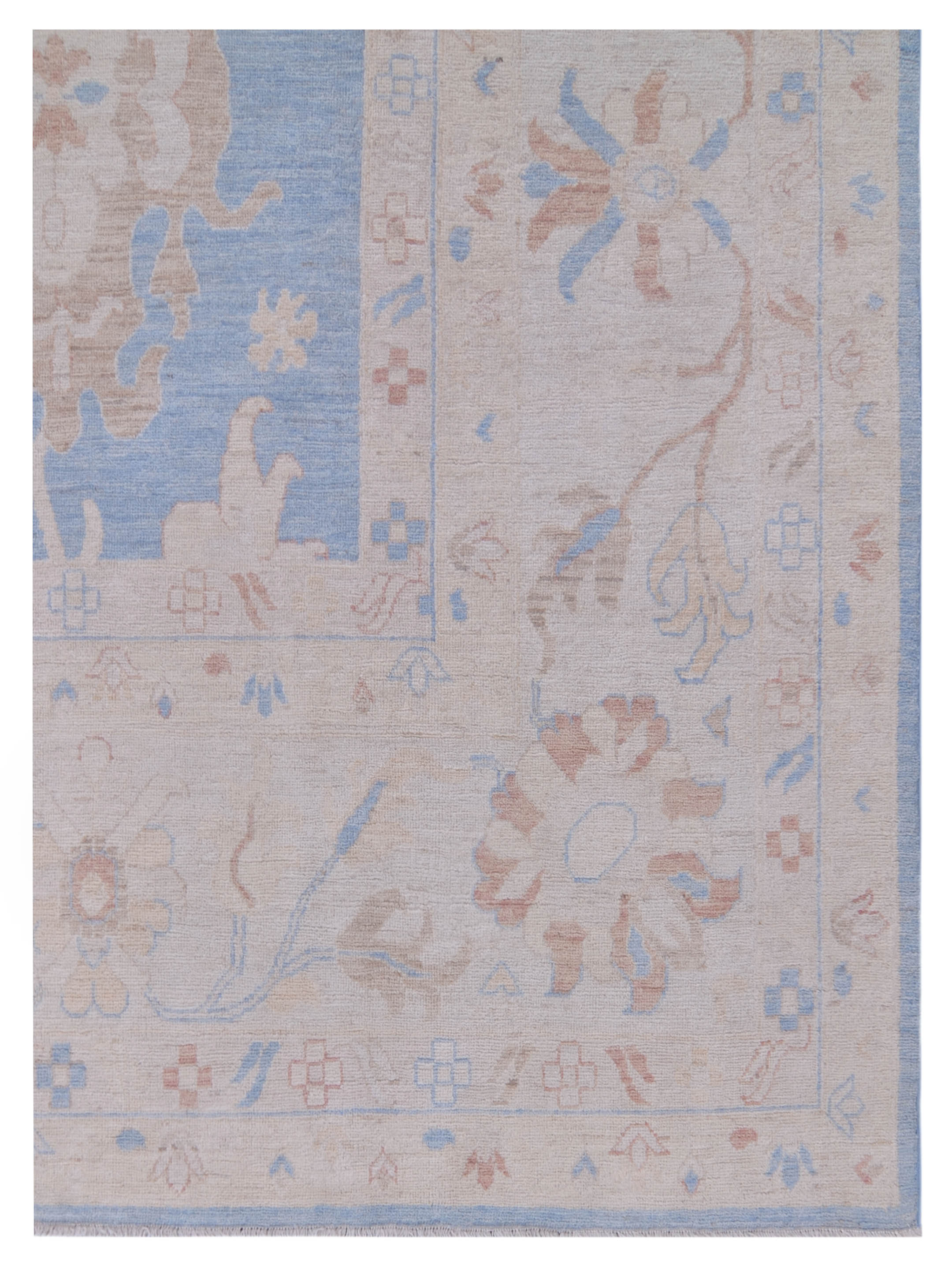 Ushak Wool Weft Hand Knotted Blue 12x17 - Image 3 of 5