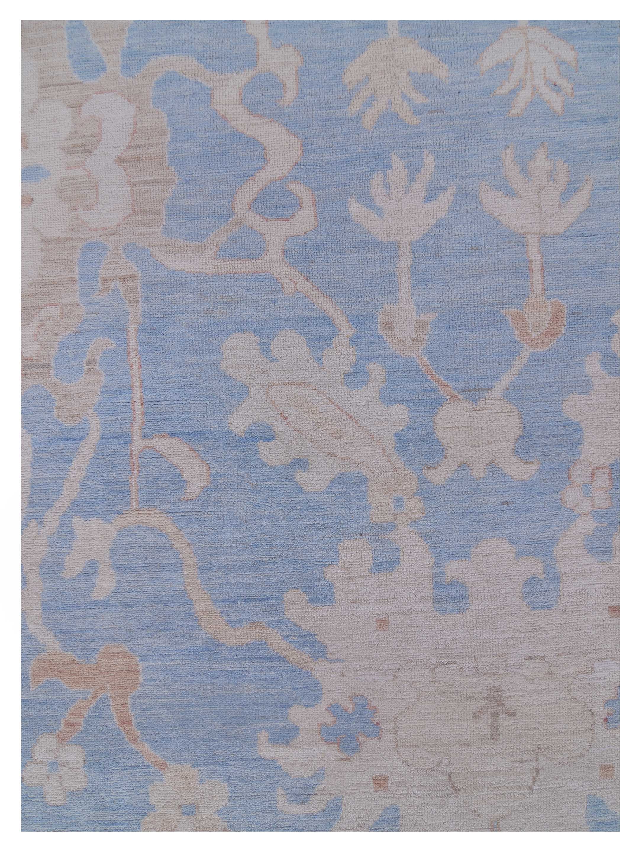 Ushak Wool Weft Hand Knotted Blue 12x17 - Image 4 of 5