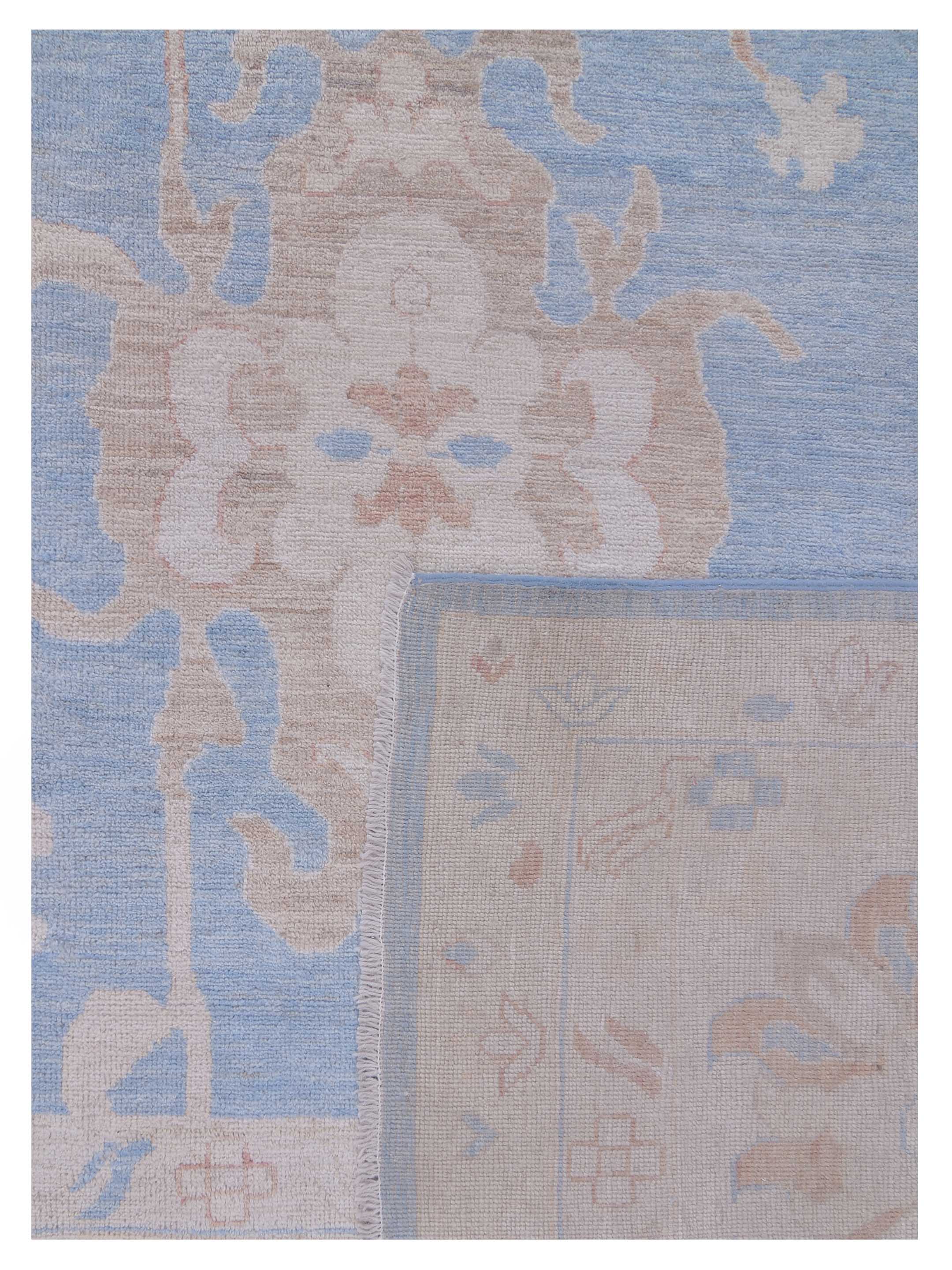 Ushak Wool Weft Hand Knotted Blue 12x17 - Image 5 of 5