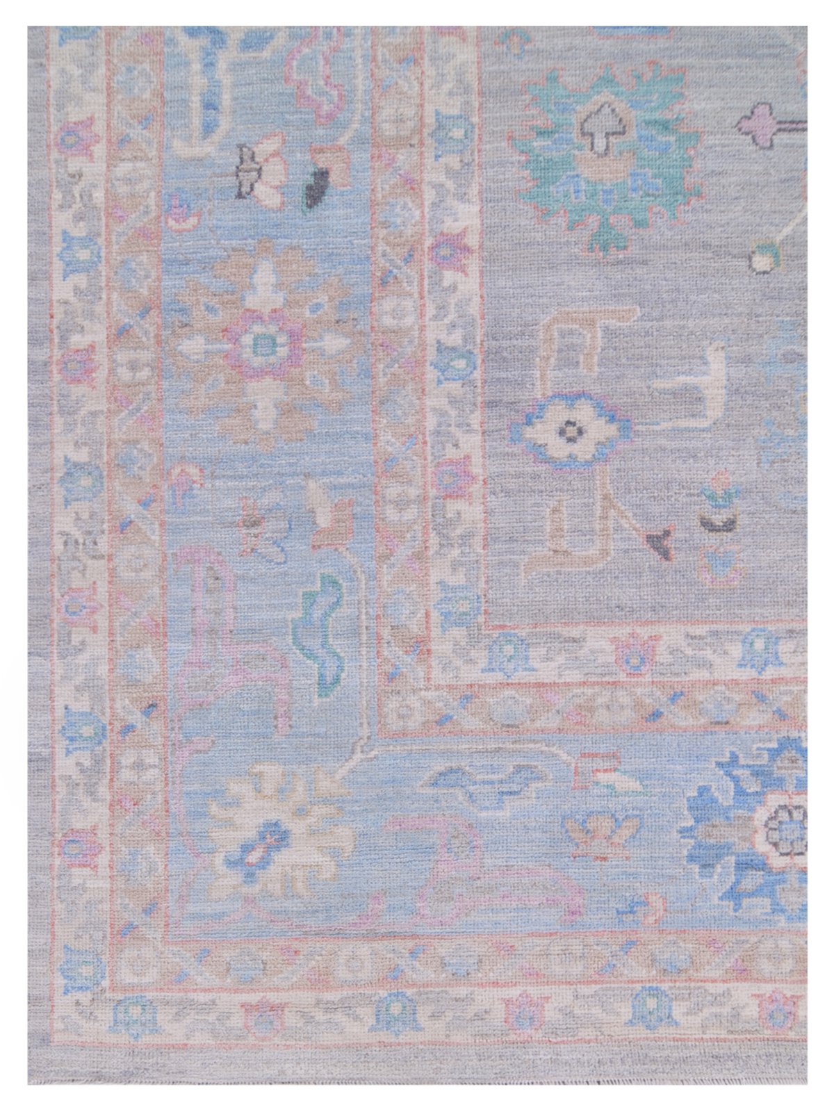 Ushak Wool Weft Hand Knotted Grey 12x15 - Image 3 of 5