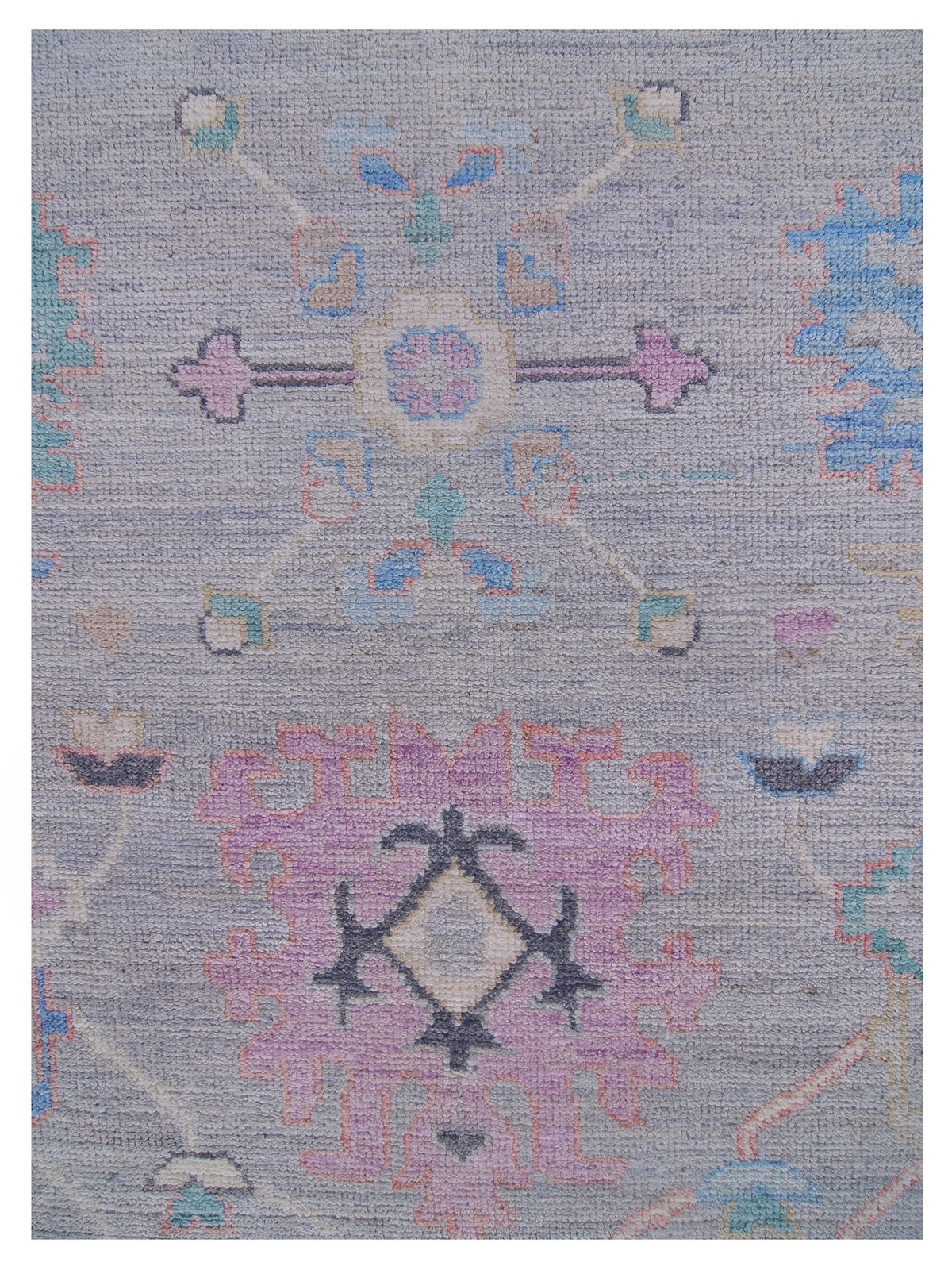 Ushak Wool Weft Hand Knotted Grey 12x15 - Image 4 of 5