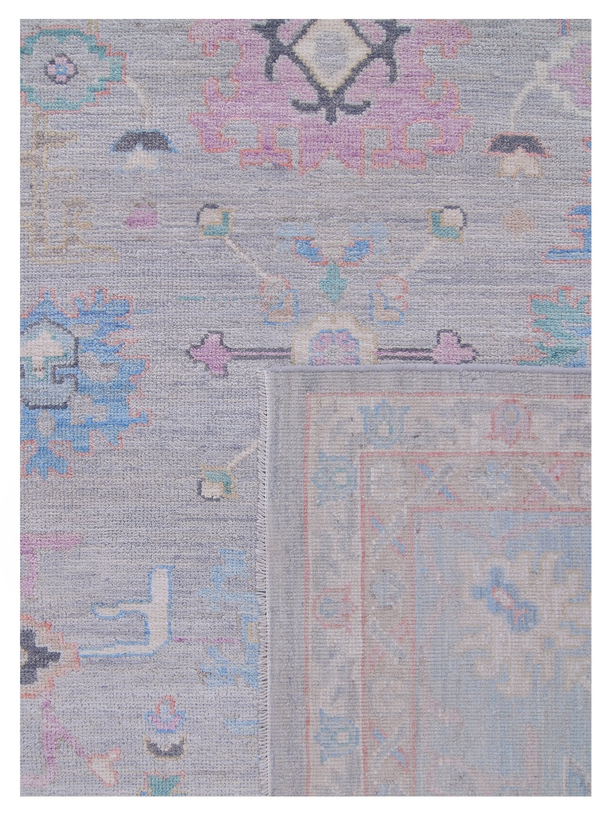 Ushak Wool Weft Hand Knotted Grey 12x15 - Image 5 of 5