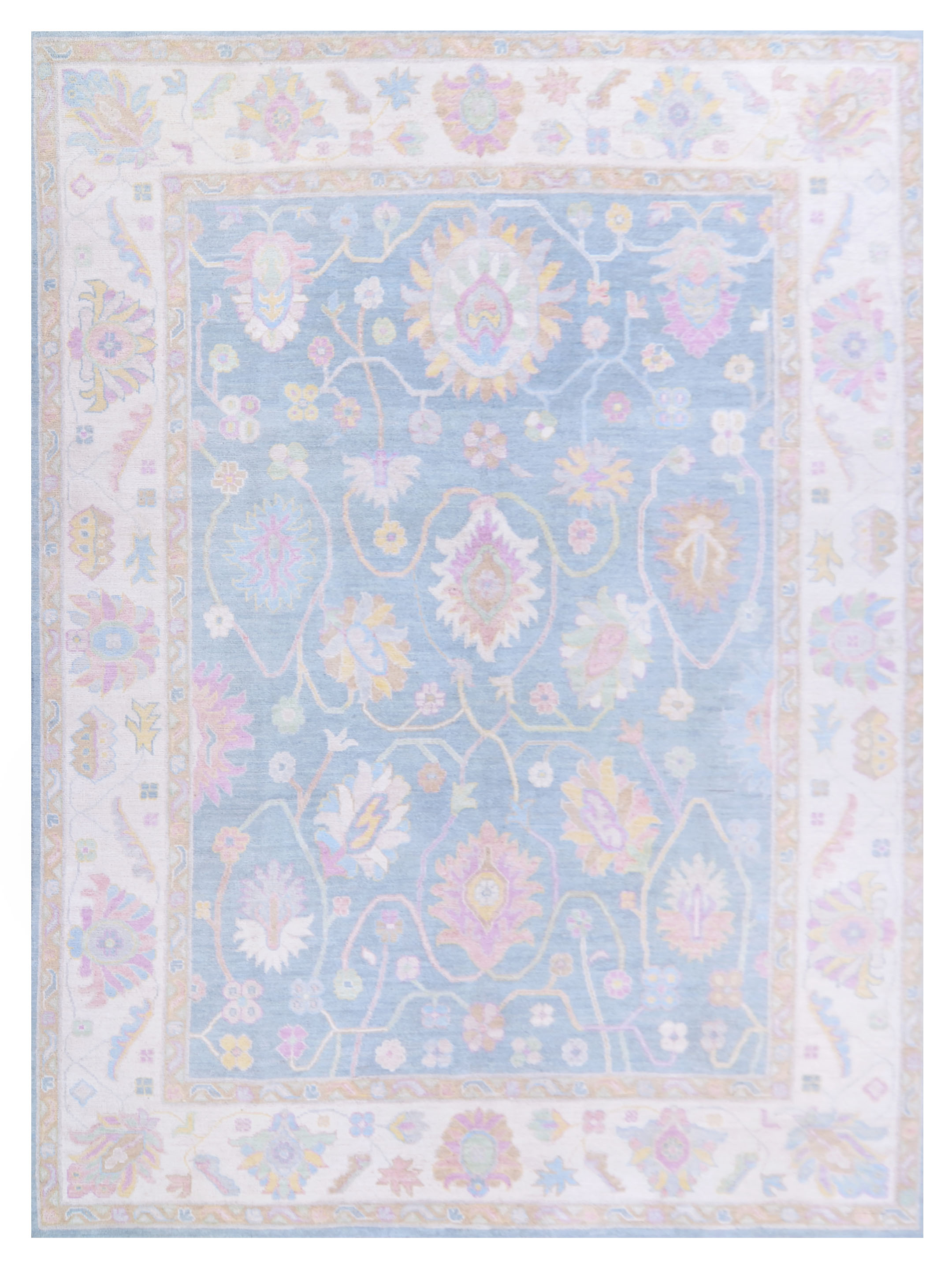 Ushak Wool Weft Hand Knotted Grey 9x12