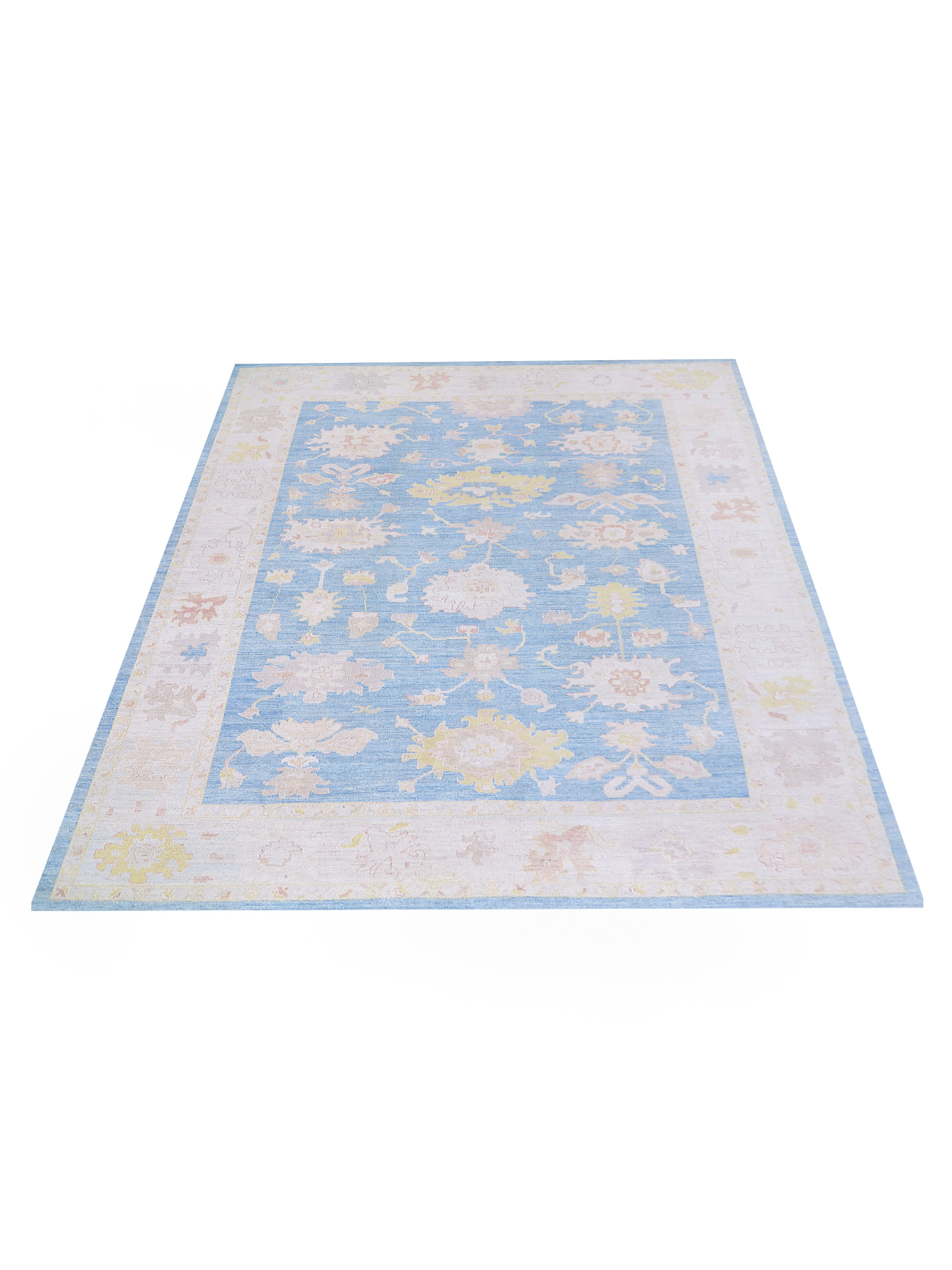 Ushak Wool Weft Hand Knotted Blue 10x14 - Image 2 of 5