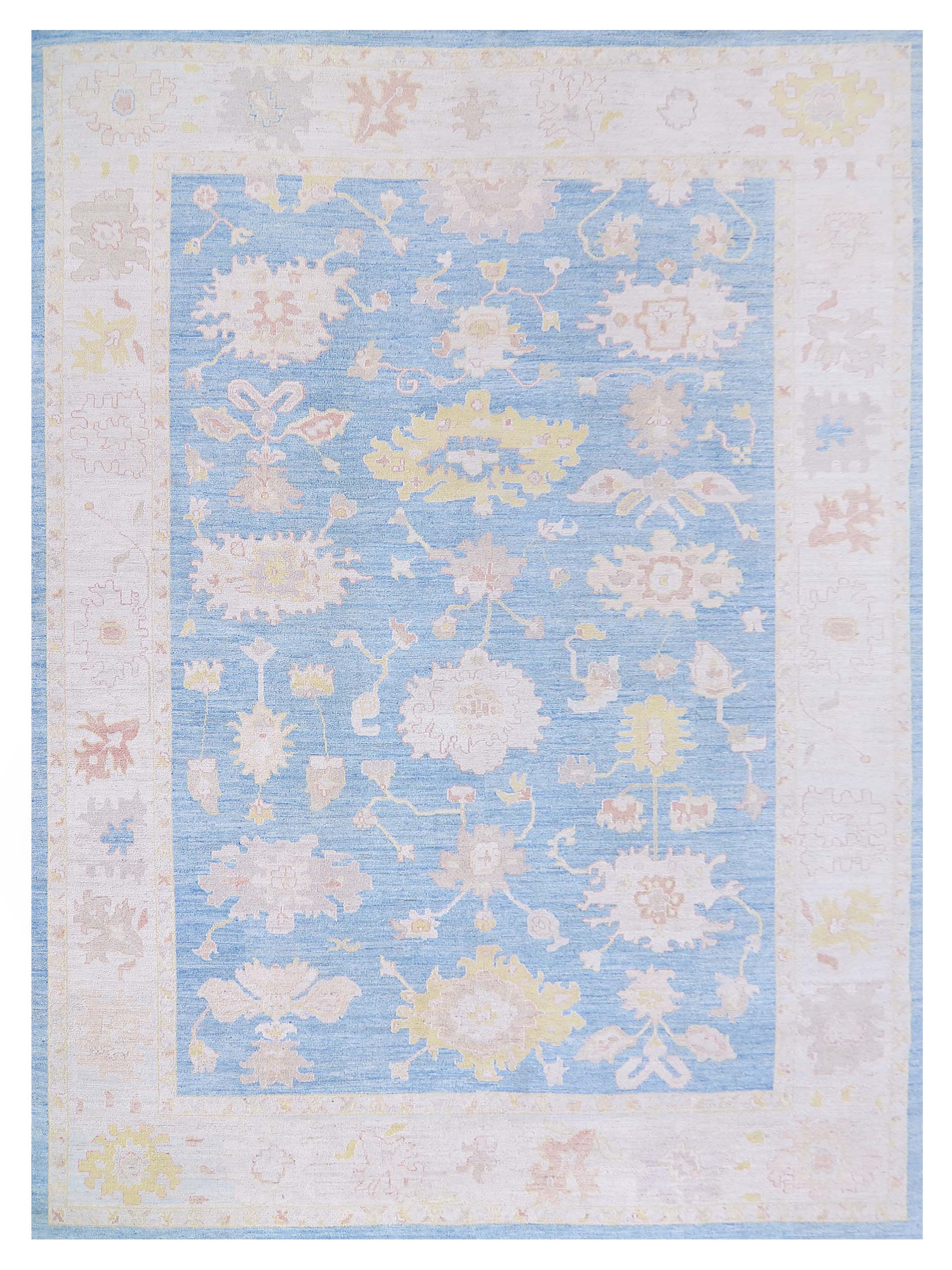 Ushak Wool Weft Hand Knotted Blue 10x14