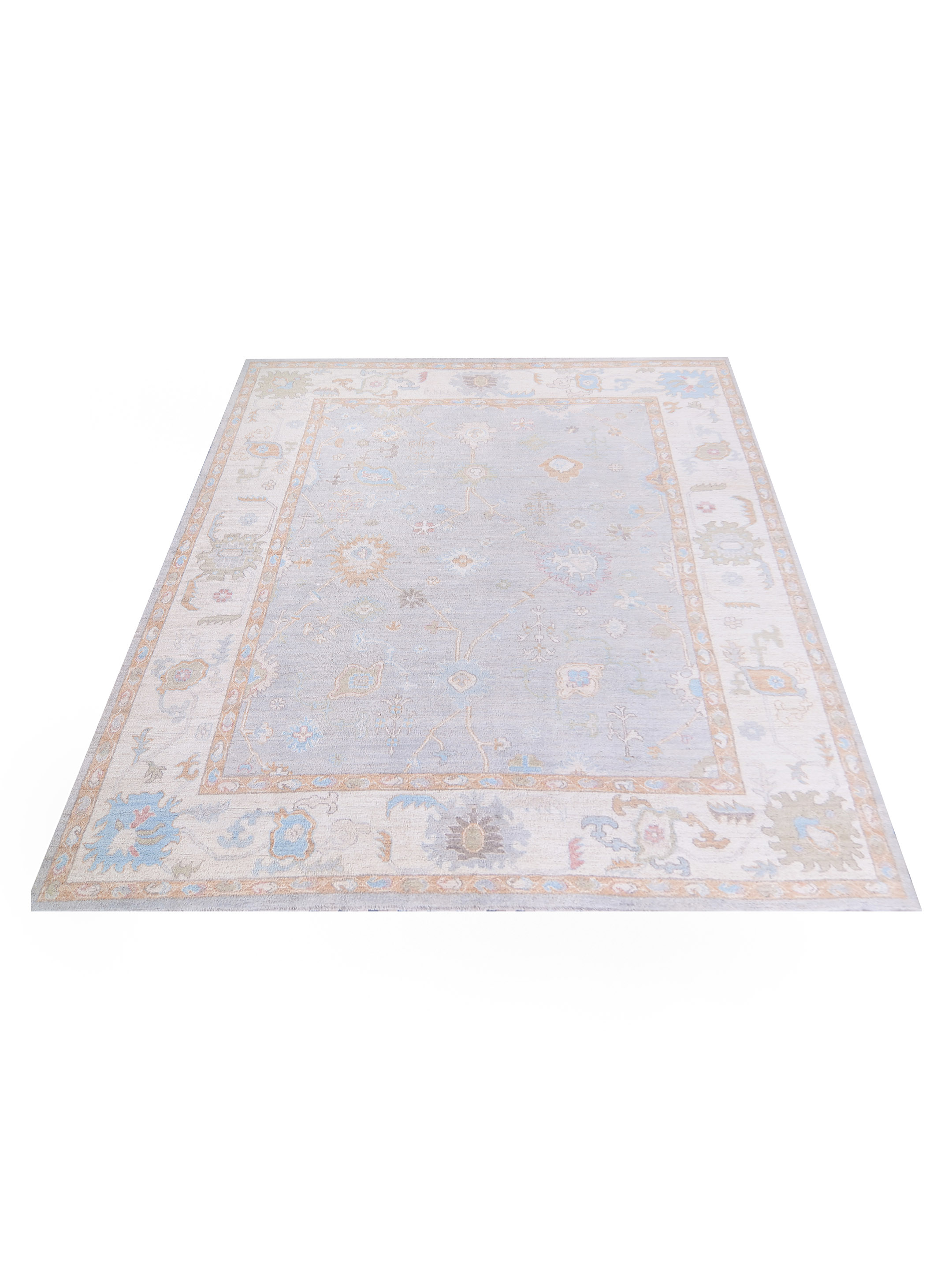 Ushak Wool Weft Hand Knotted Grey 9x12 - Image 2 of 5