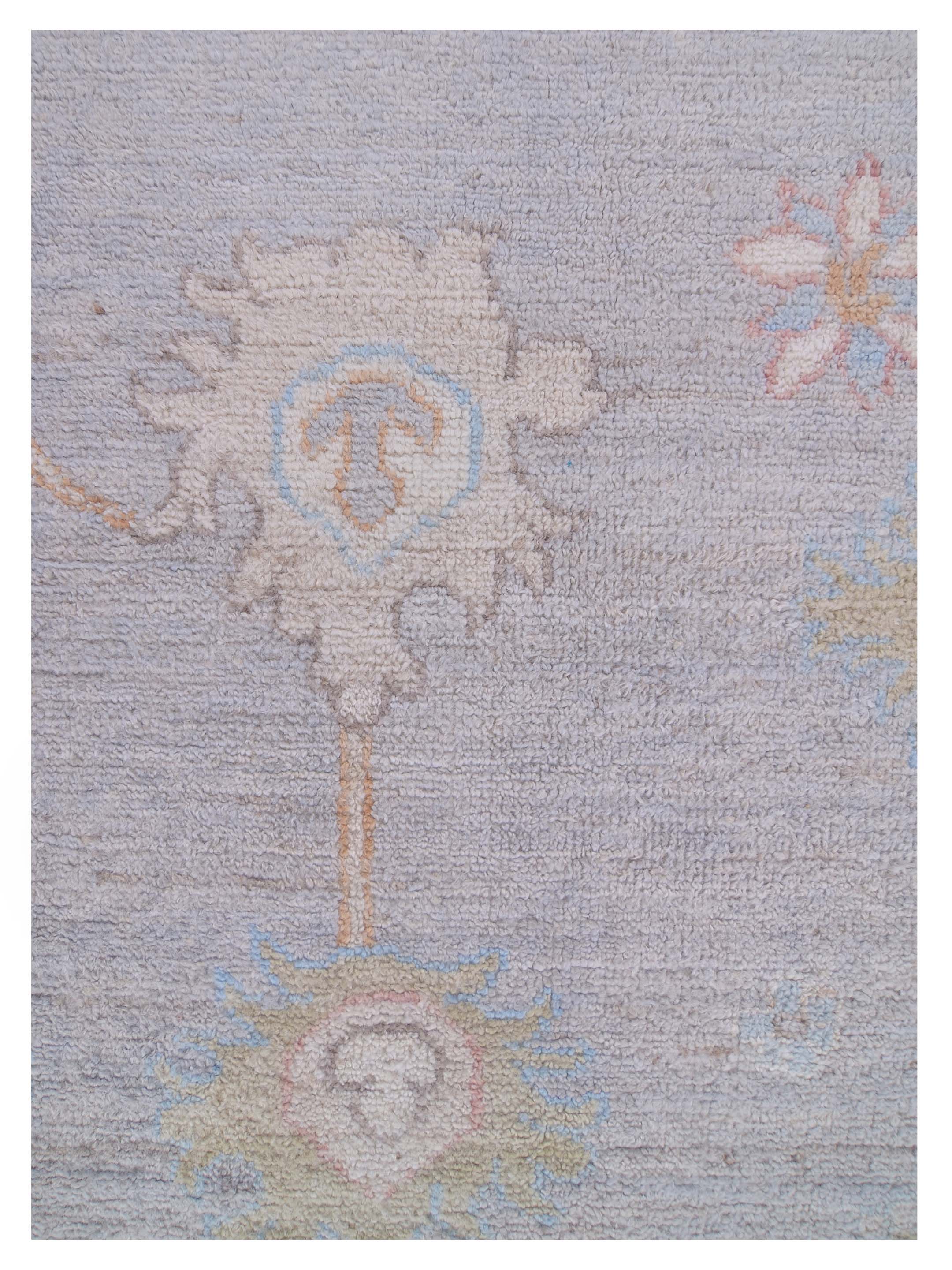 Ushak Wool Weft Hand Knotted Grey 9x12 - Image 4 of 5