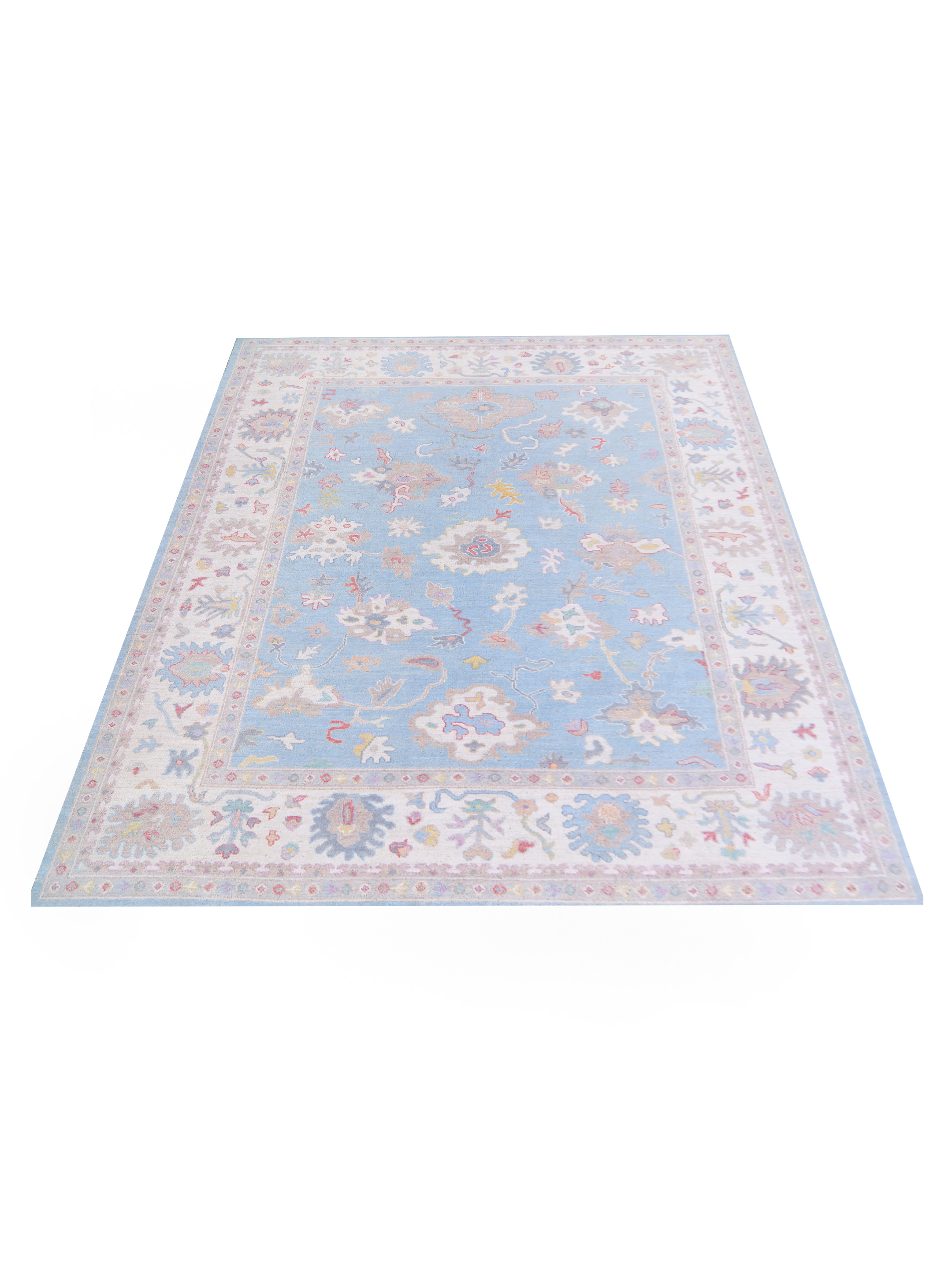 Ushak Wool Weft Hand Knotted Blue 9x12 - Image 2 of 5