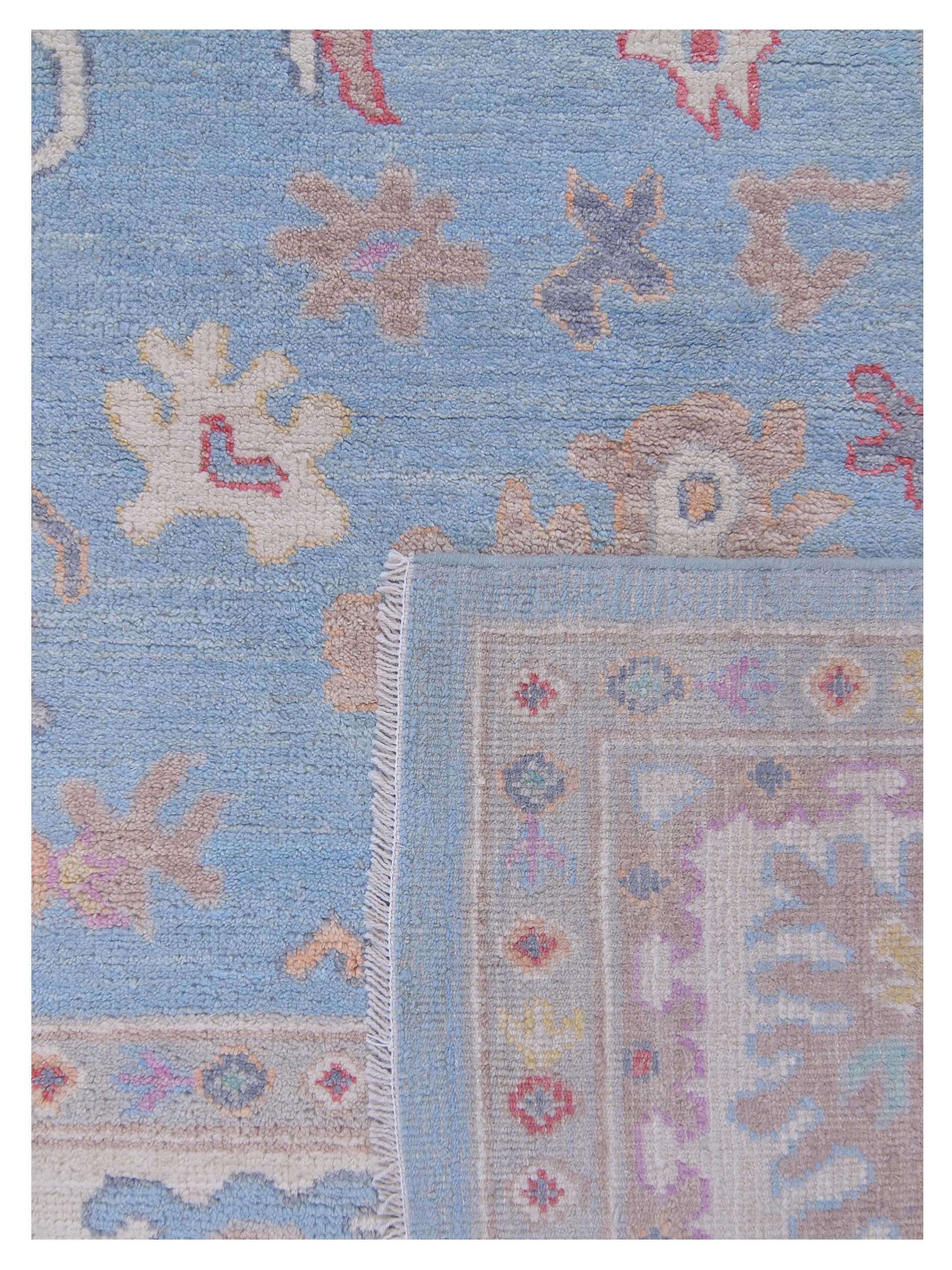 Ushak Wool Weft Hand Knotted Blue 9x12 - Image 5 of 5