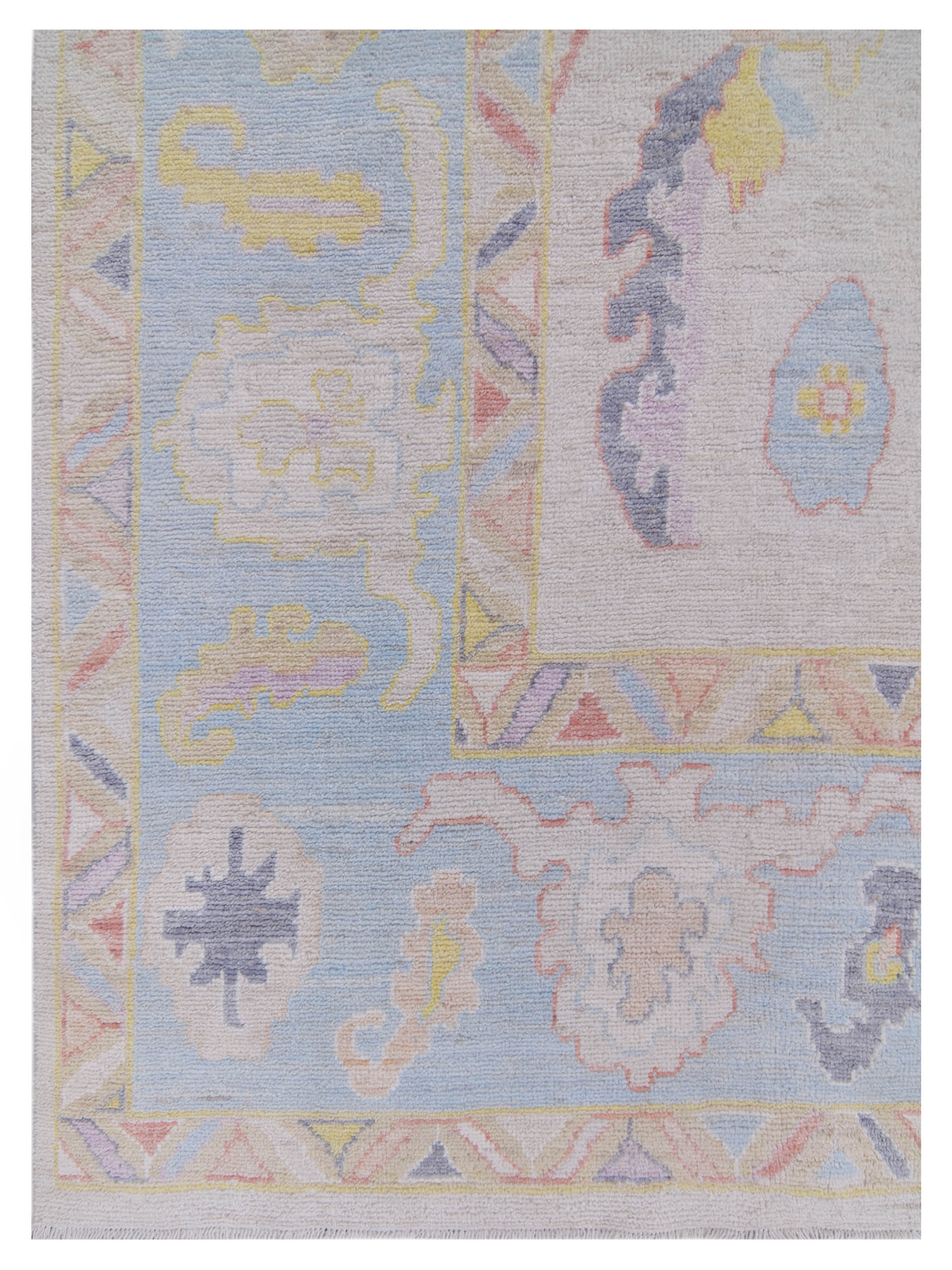 Ushak Wool Weft Hand Knotted Beige 9x12 - Image 3 of 5