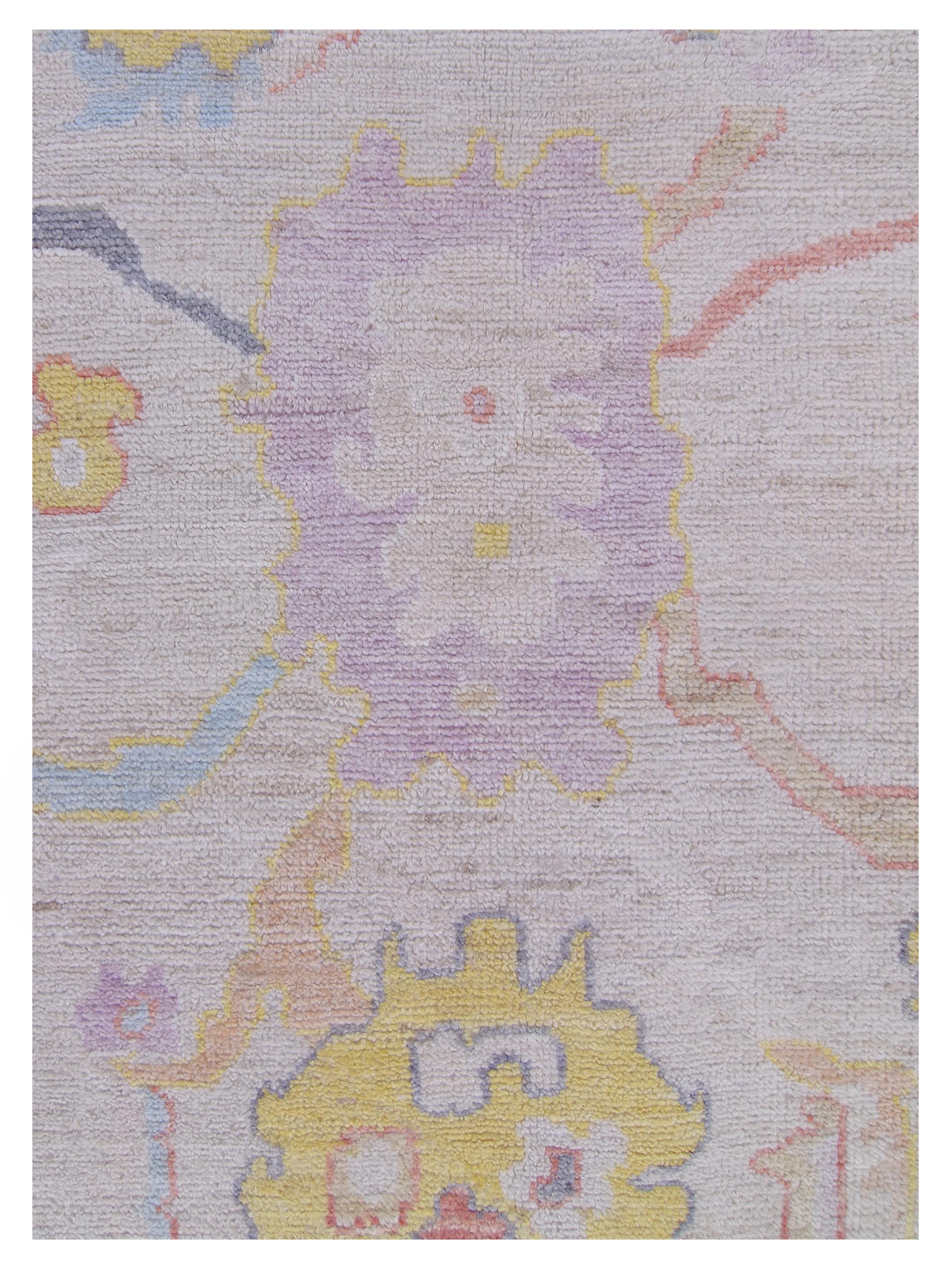 Ushak Wool Weft Hand Knotted Beige 9x12 - Image 4 of 5