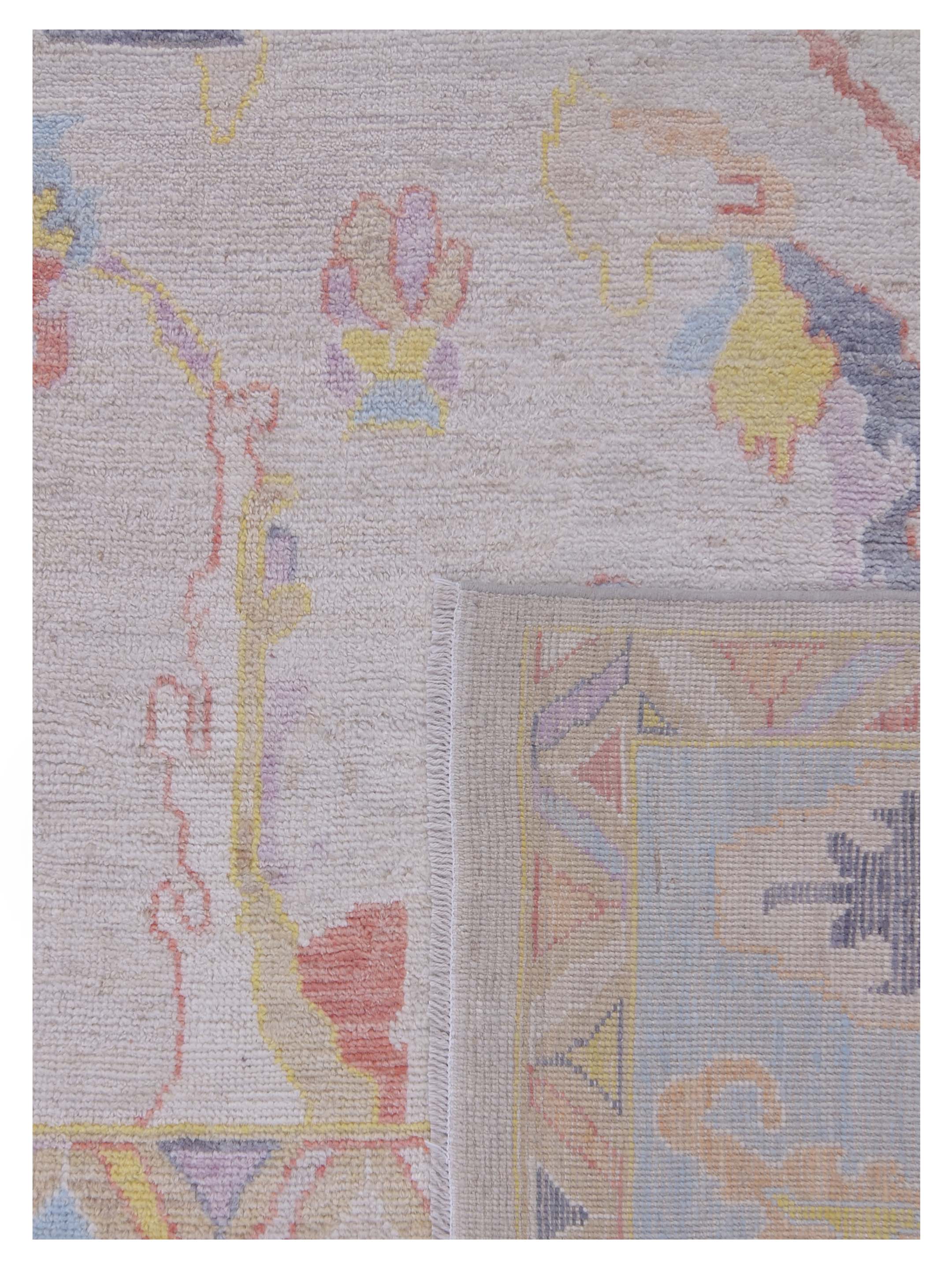 Ushak Wool Weft Hand Knotted Beige 9x12 - Image 5 of 5
