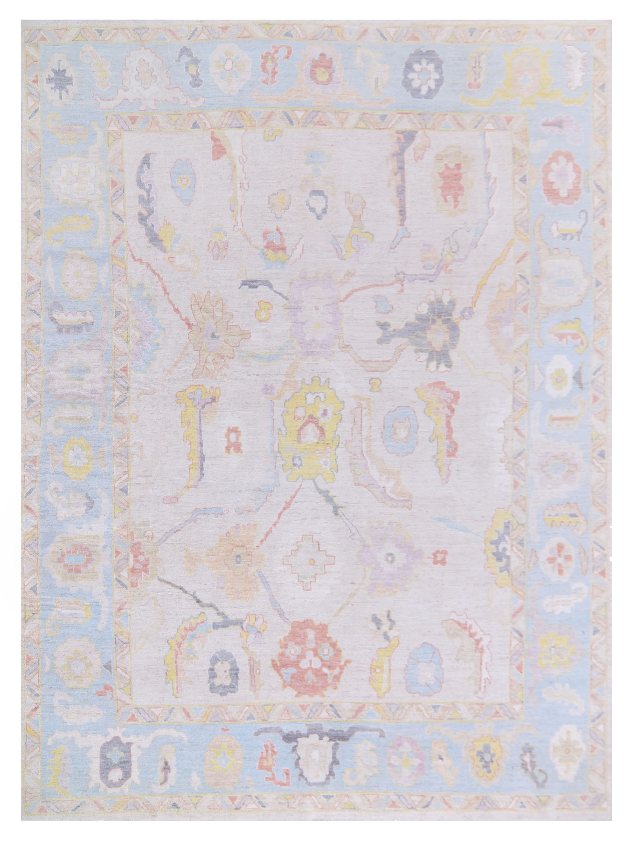 Ushak Wool Weft Hand Knotted Beige 9x12