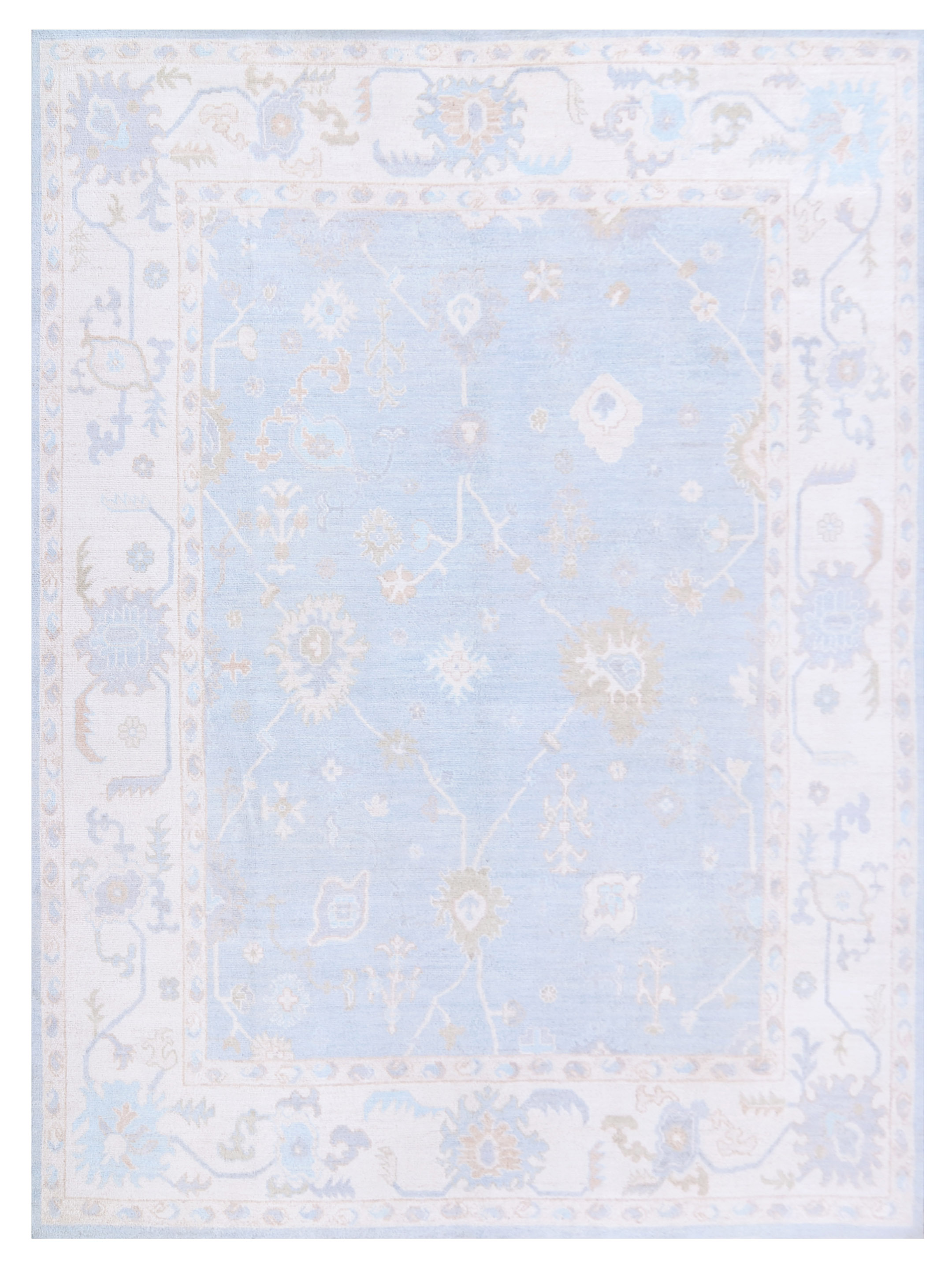 Ushak Wool Weft Hand Knotted Grey 9x12