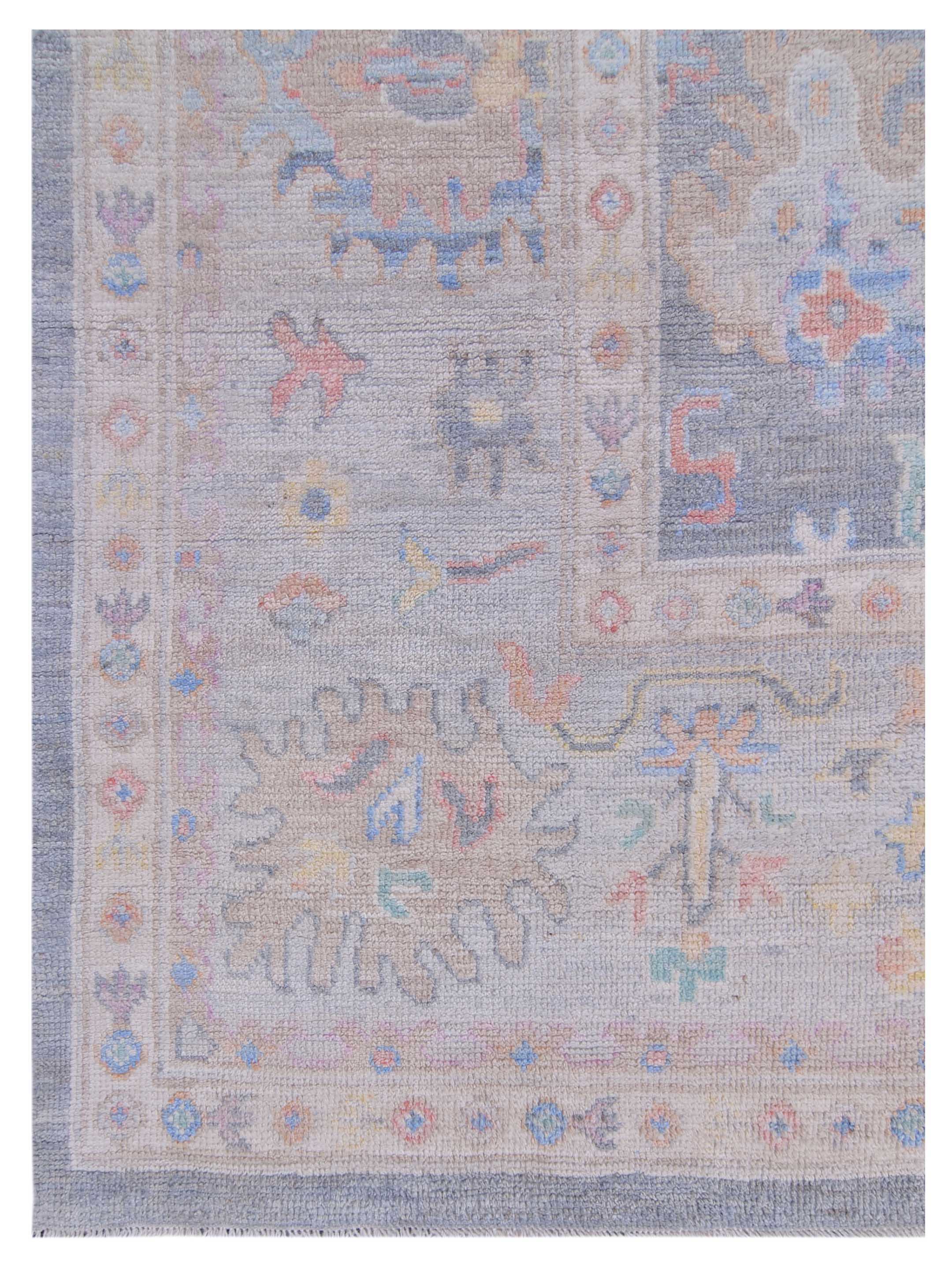 Ushak Wool Weft Hand Knotted Grey 9x12 - Image 3 of 5