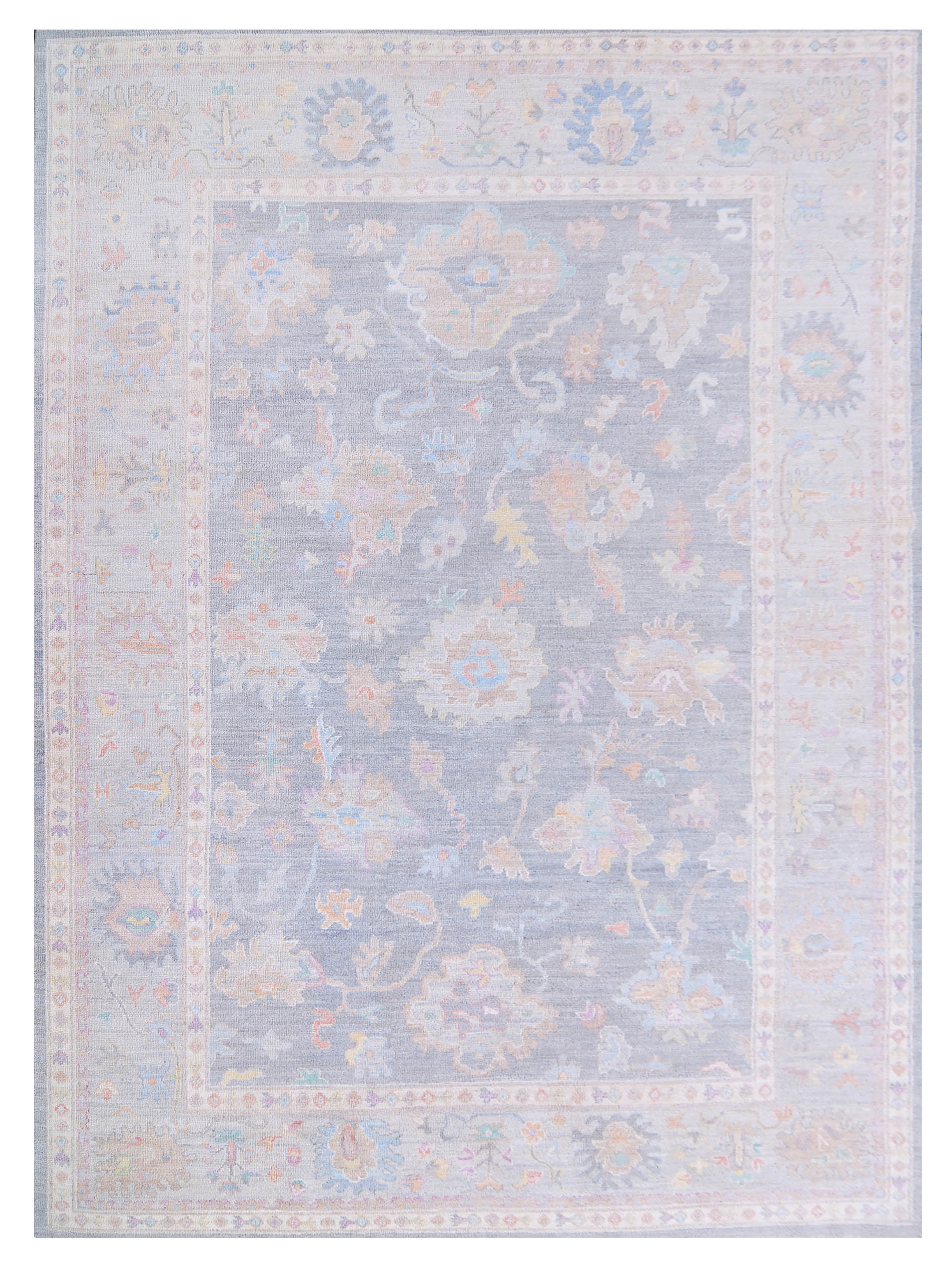 Ushak Wool Weft Hand Knotted Grey 9x12